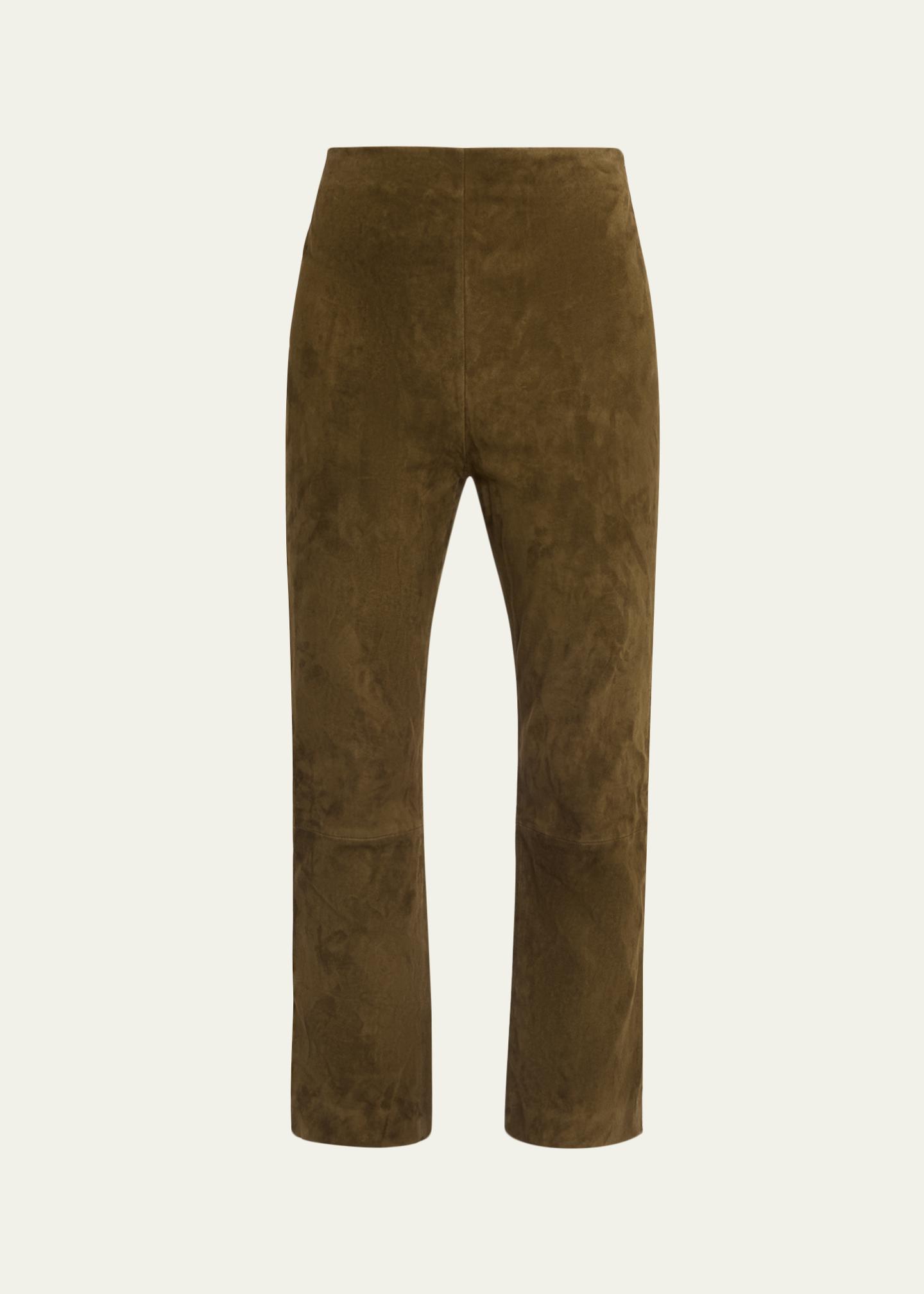 SIMKHAI Veda Cropped Vegan Suede Pants - Bergdorf Goodman