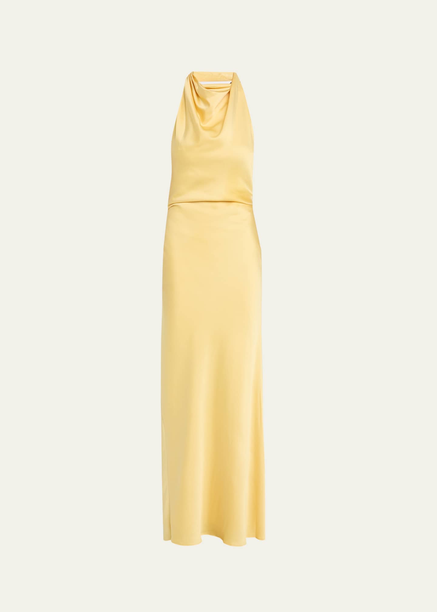 simkhai halter dress SIMKHAI Reannon Satin Halter Dress