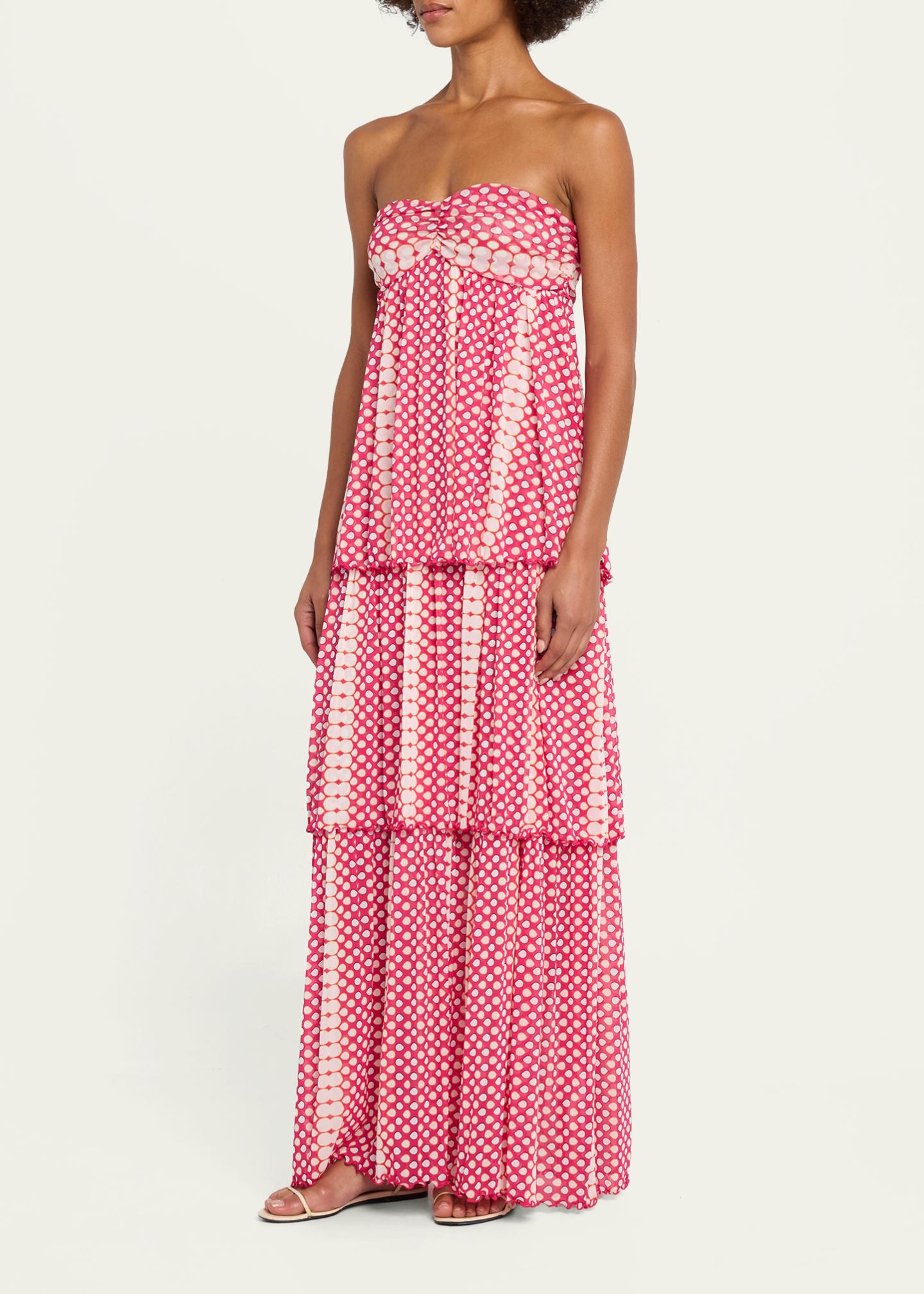 Diane von Furstenberg Joanne Tiered Polka Dot Maxi Dress