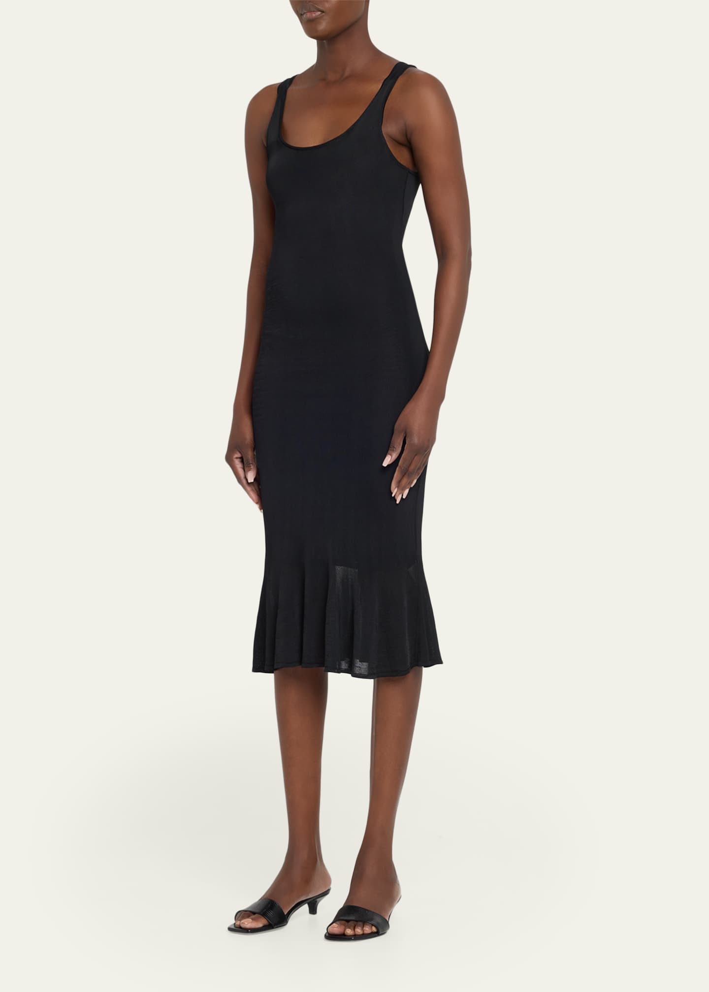 Toteme Fluted Hem Sleeveless Midi Dress - Bergdorf Goodman
