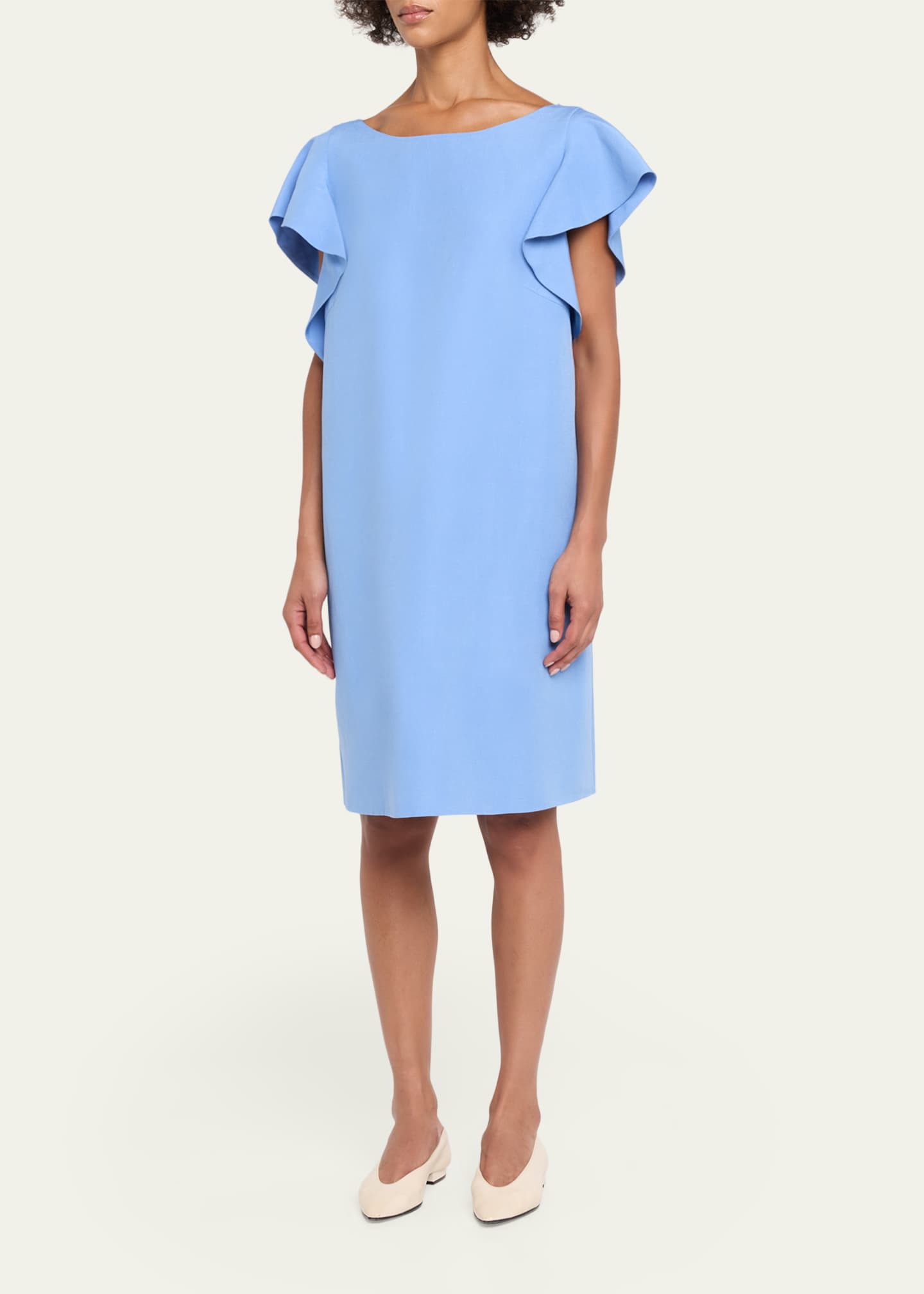 lafayette linen dress Lafayette 148 New York Organic Linen Pintuck Bib Dress in Blue Dust Melange, Size Small