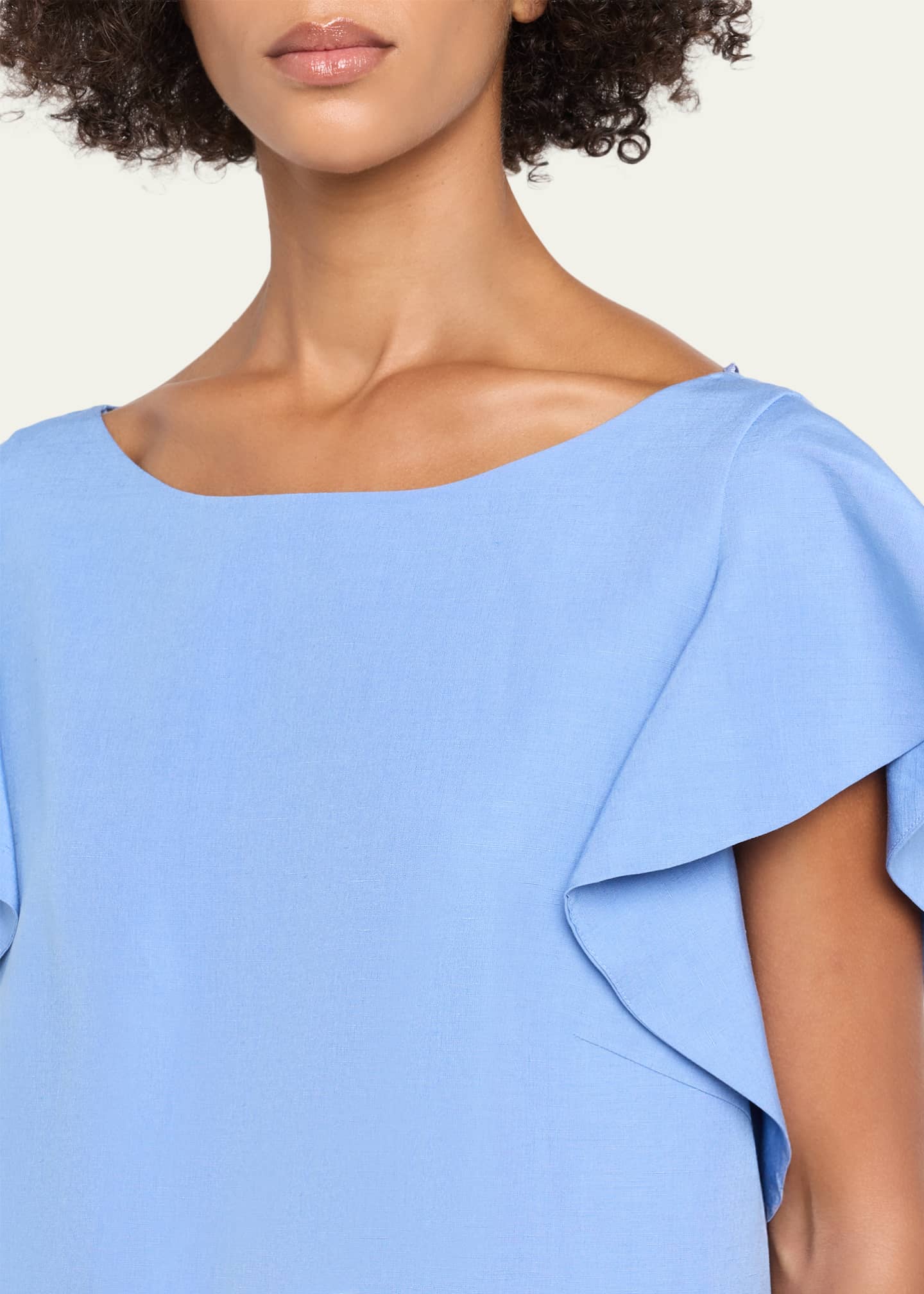 lafayette 148 linen dress Lafayette 148 NY Iris Print Silk Linen V-Neck Sleeveless Gown