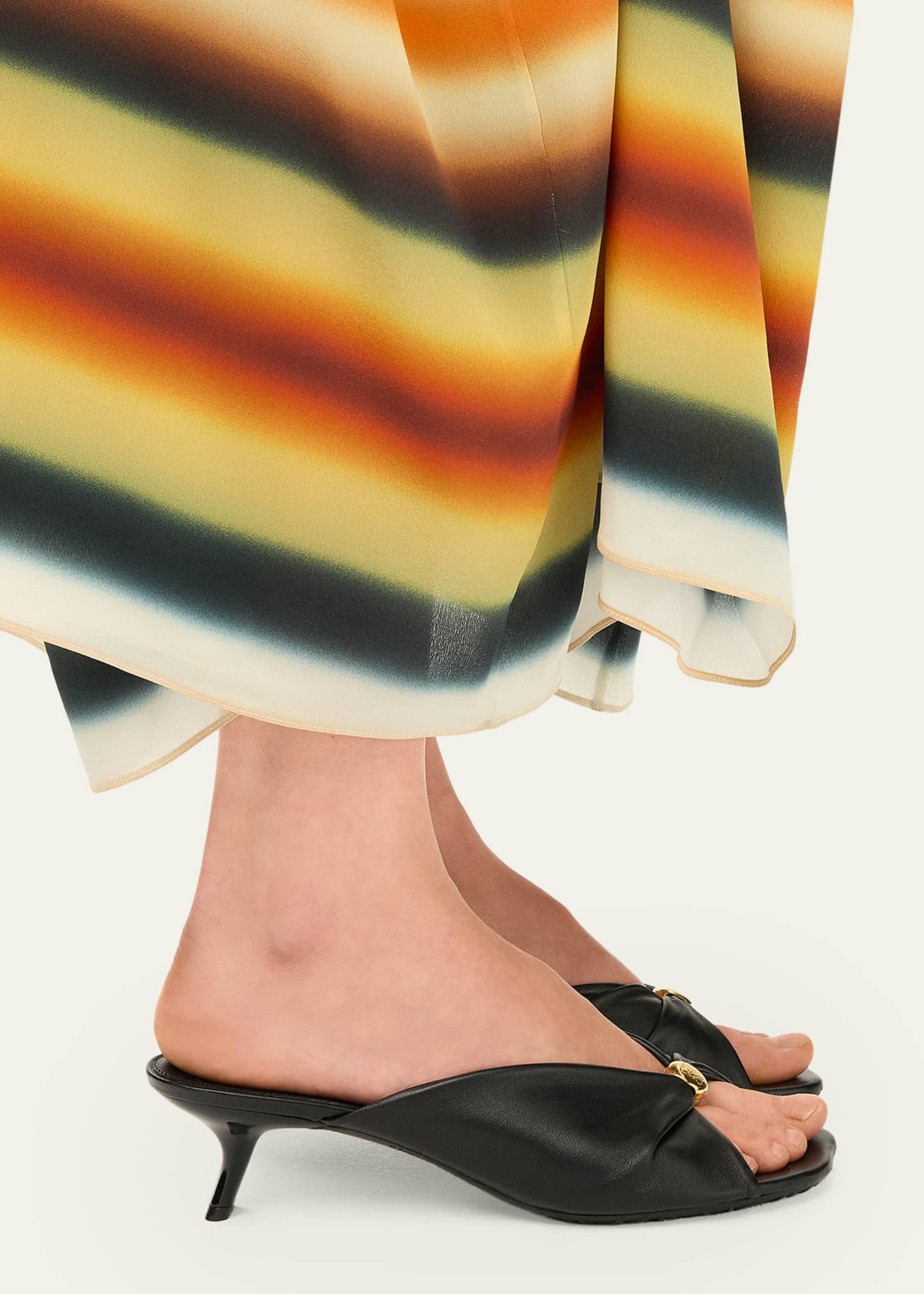 Loewe x Paula's Ibiza 45mm Pebble Soft Leather Slide Sandals