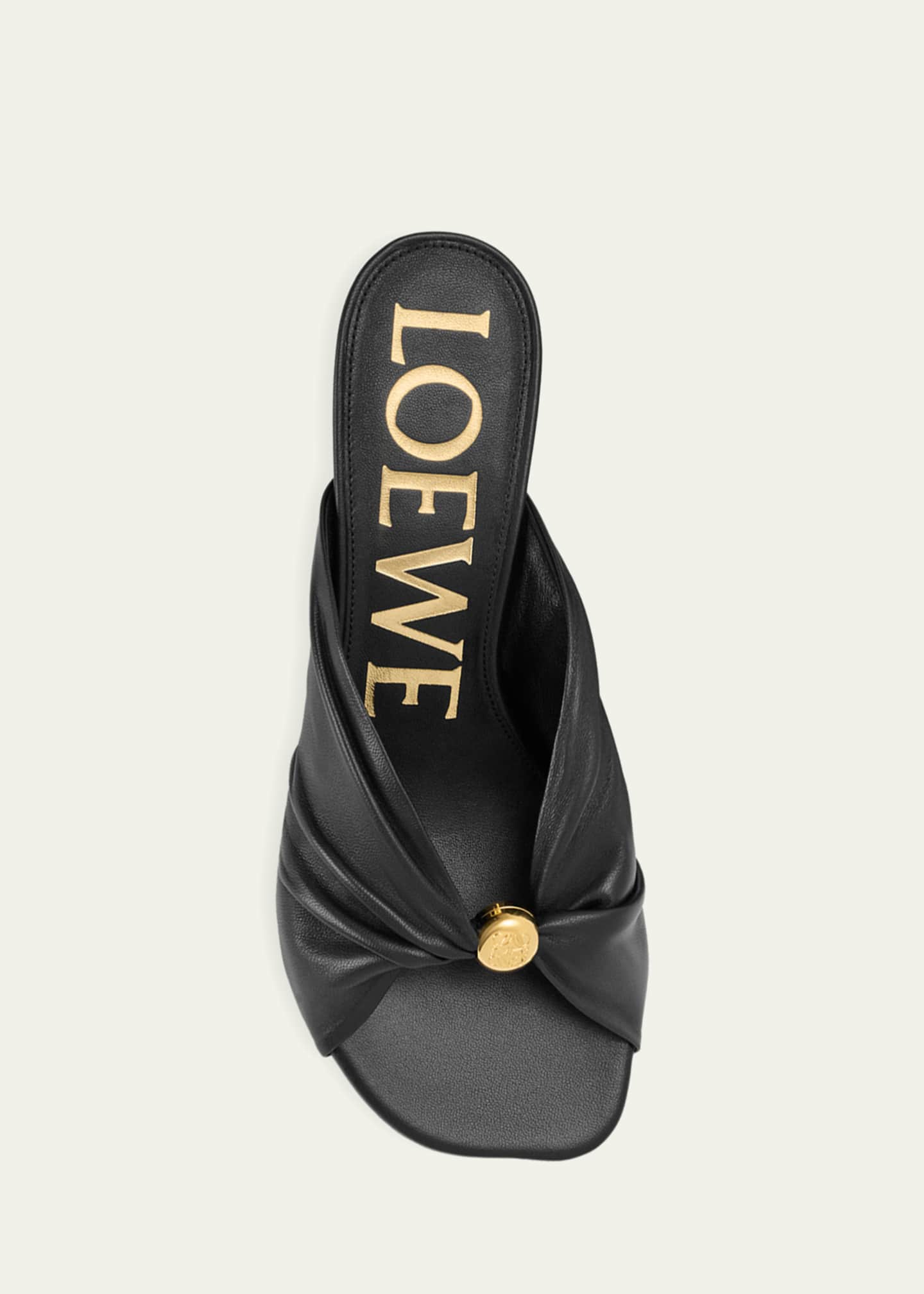 Loewe x Paula's Ibiza 45mm Pebble Soft Leather Slide Sandals