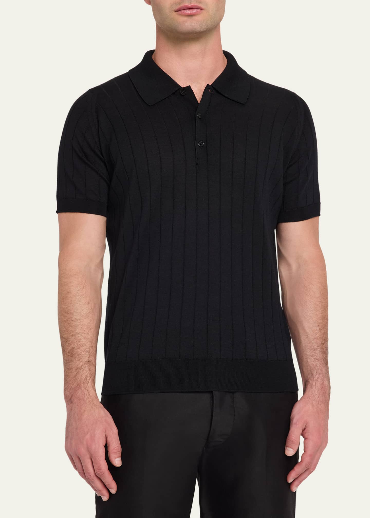【dendenkankanさま専用】 JOHN SMEDLEY merino John Smedley Men's Wide Rib-Knit Merino Polo Shirt - Bergdorf Goodman
