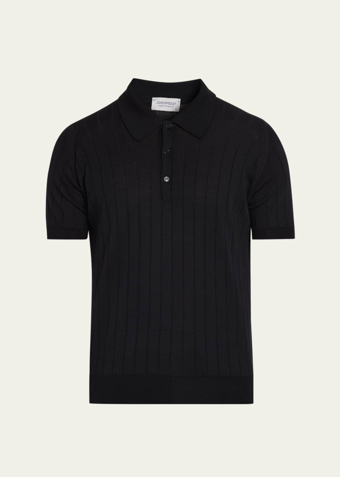 【dendenkankanさま専用】 JOHN SMEDLEY merino John Smedley Men's Wide Rib-Knit Merino Polo Shirt - Bergdorf Goodman