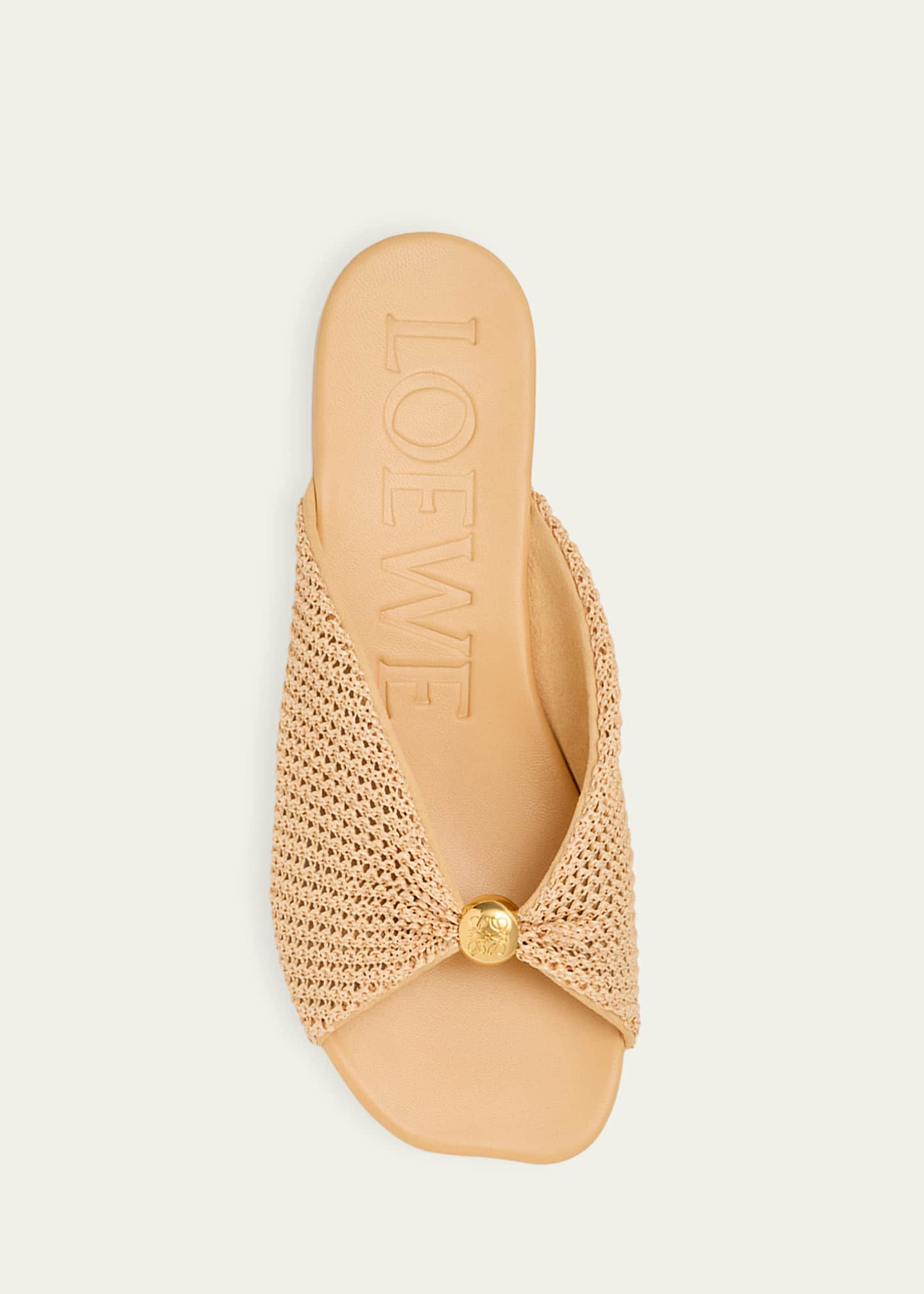 Loewe x Paula's Ibiza Pebble Anagram Flat Slide Sandals - Bergdorf