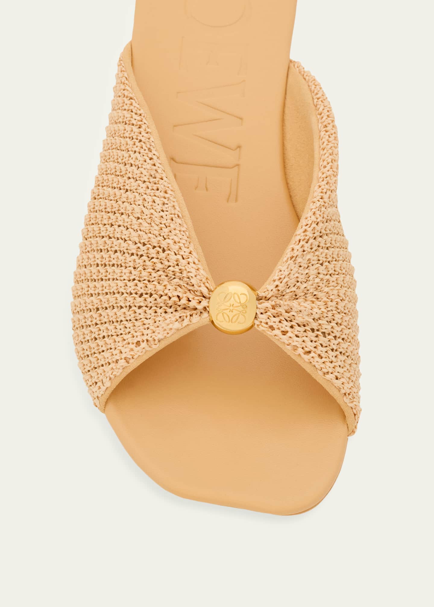 Loewe x Paula's Ibiza Pebble Anagram Flat Slide Sandals - Bergdorf