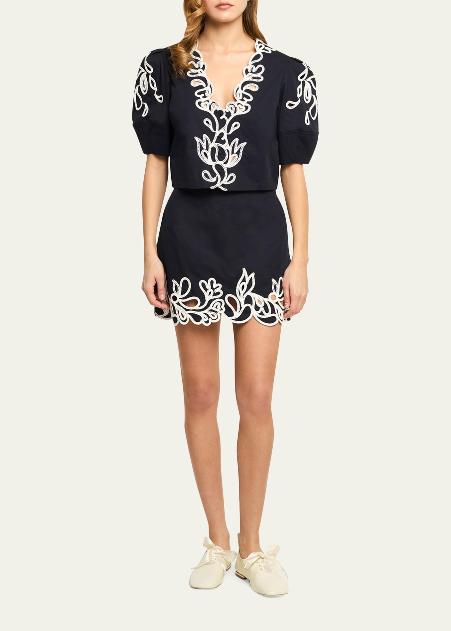 Cinq à Sept Bellara Embroidered Paisley Bloom Top - Bergdorf Goodman