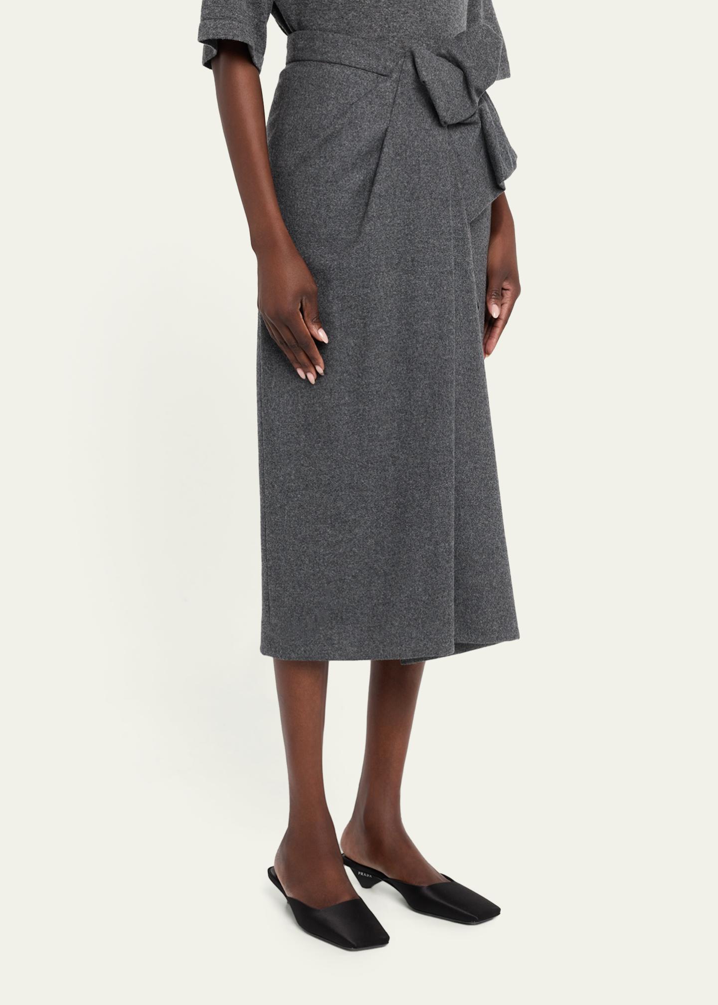 Michael Kors Collection Origami Draped Wool Midi Skirt - Bergdorf Goodman
