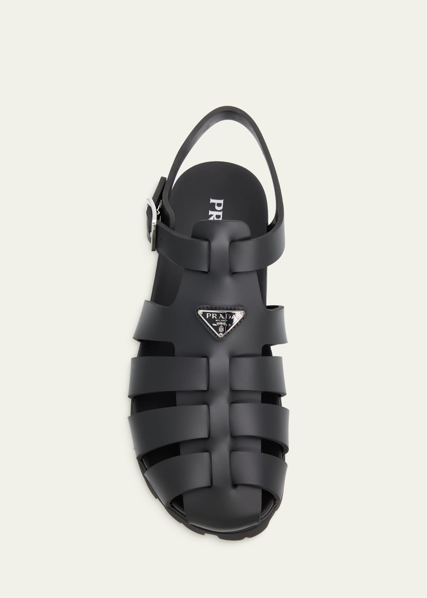 Prada Men's Soft Cage Rubber Fisherman Sandals - Bergdorf Goodman