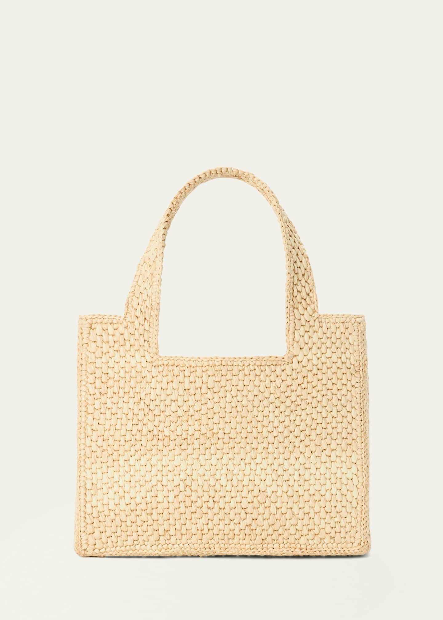 Loewe x Paula's Ibiza Crystal Floral Applique Raffia Tote Bag