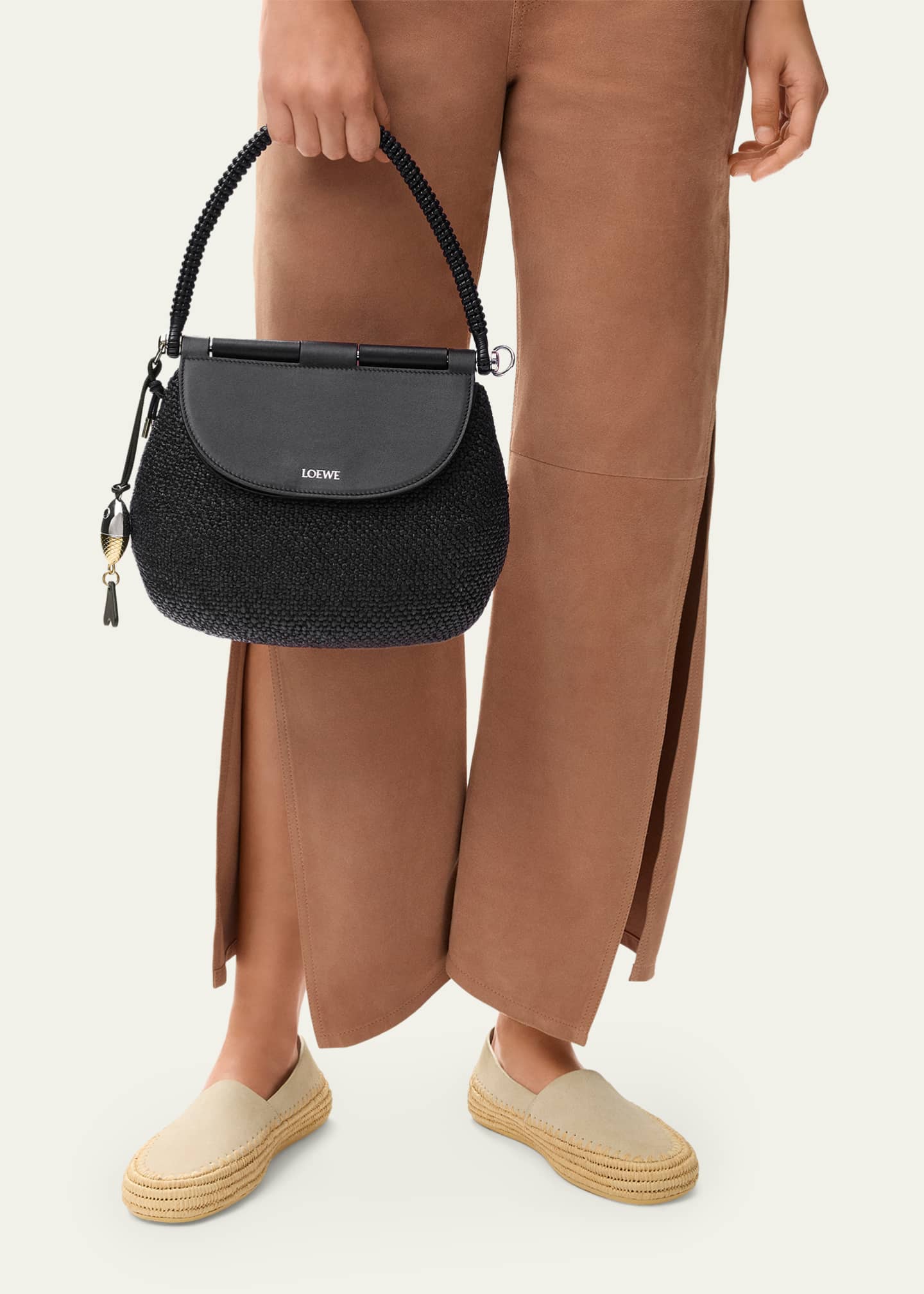 Loewe x Paula's Ibiza Medium Pescador Handbag in Raffia and