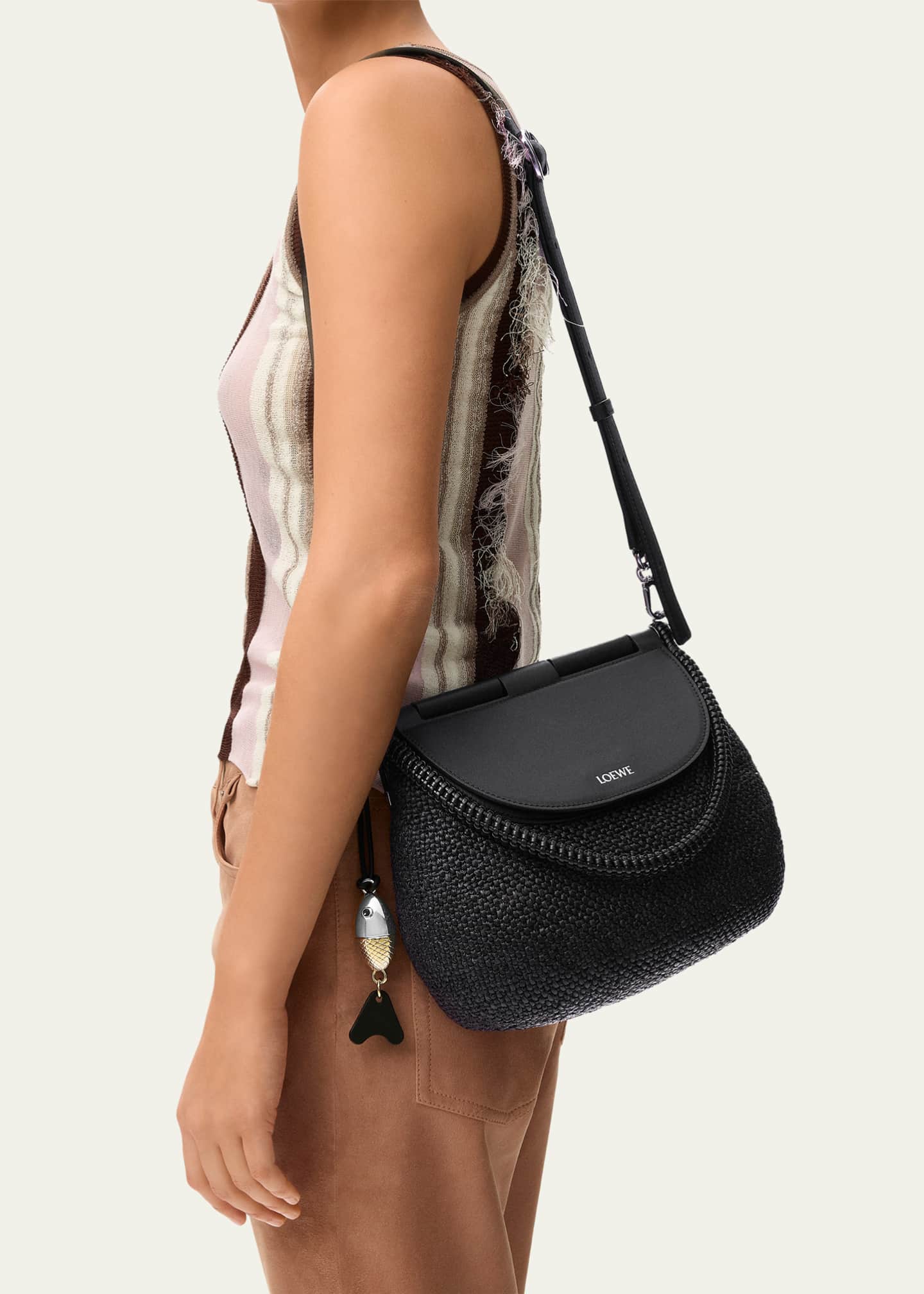 Loewe x Paula's Ibiza Medium Pescador Handbag in Raffia and