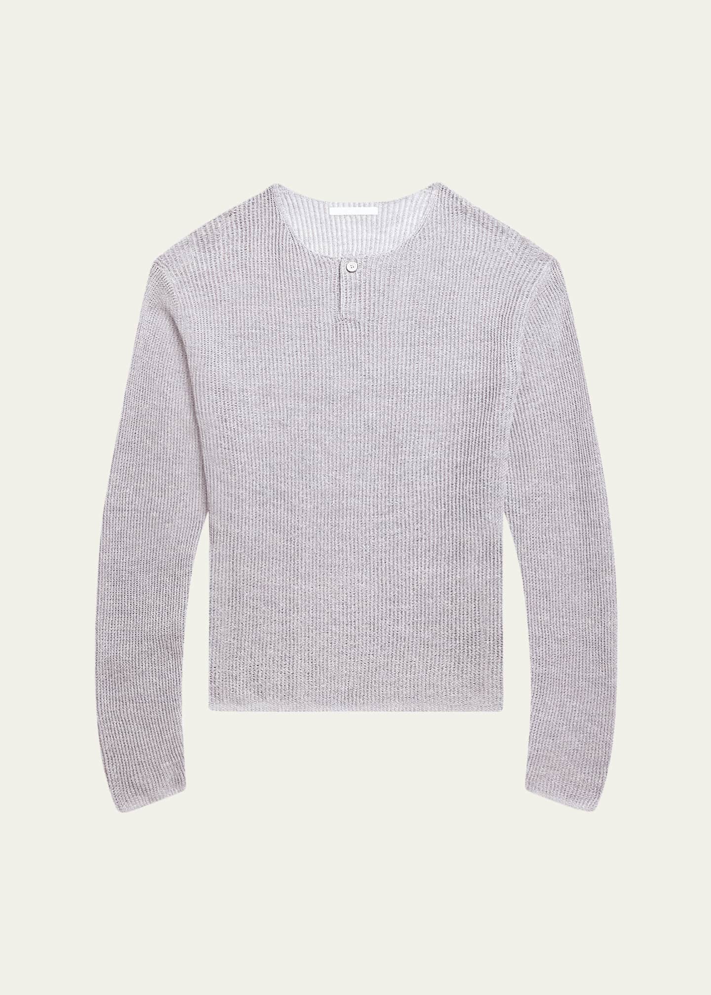 Helmut Lang Men's Waffle-Knit Henley T-Shirt - Bergdorf Goodman