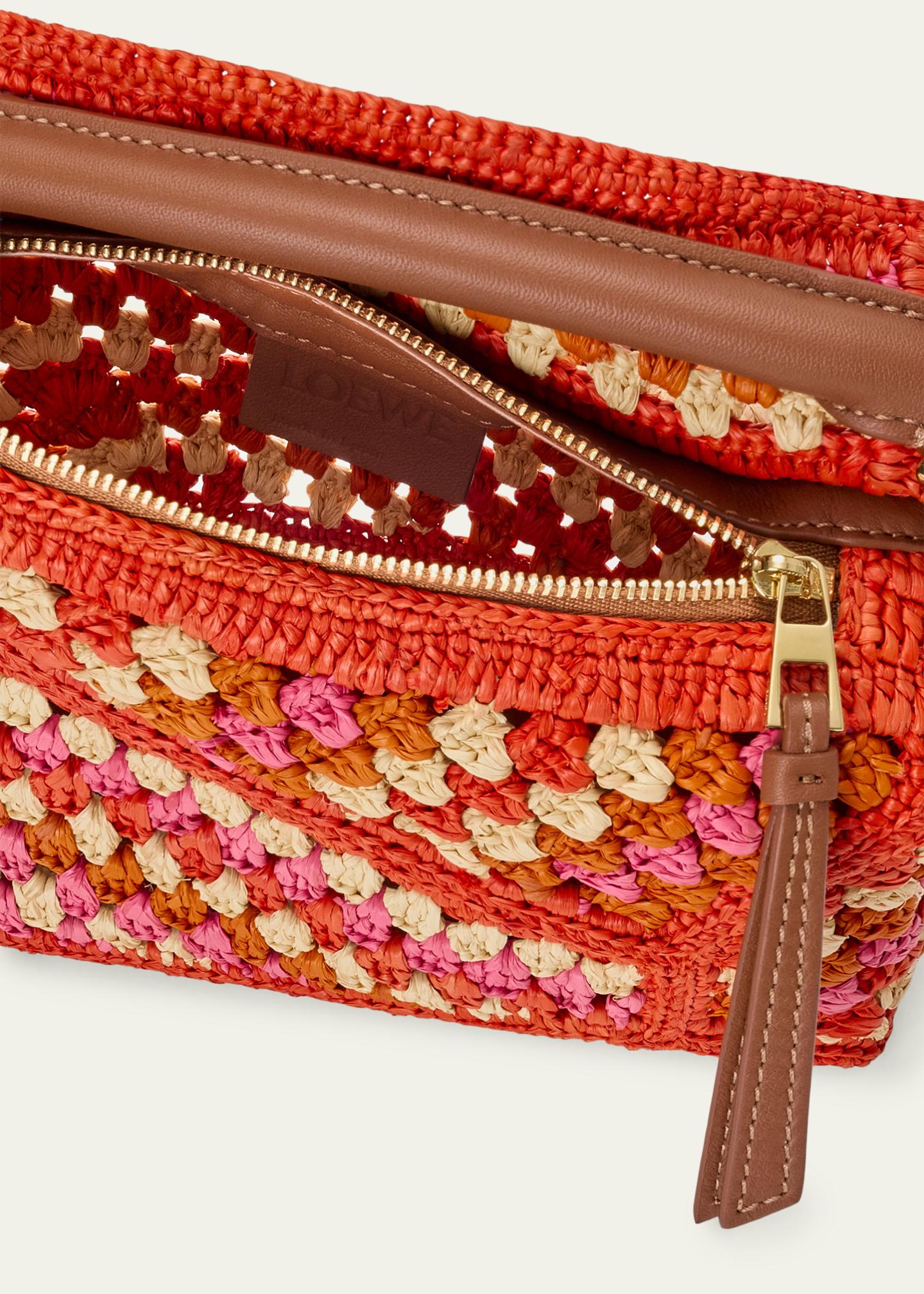 LOEWE x Paula's Ibiza Puzzle Crochet Raffia Top-Handle Bag