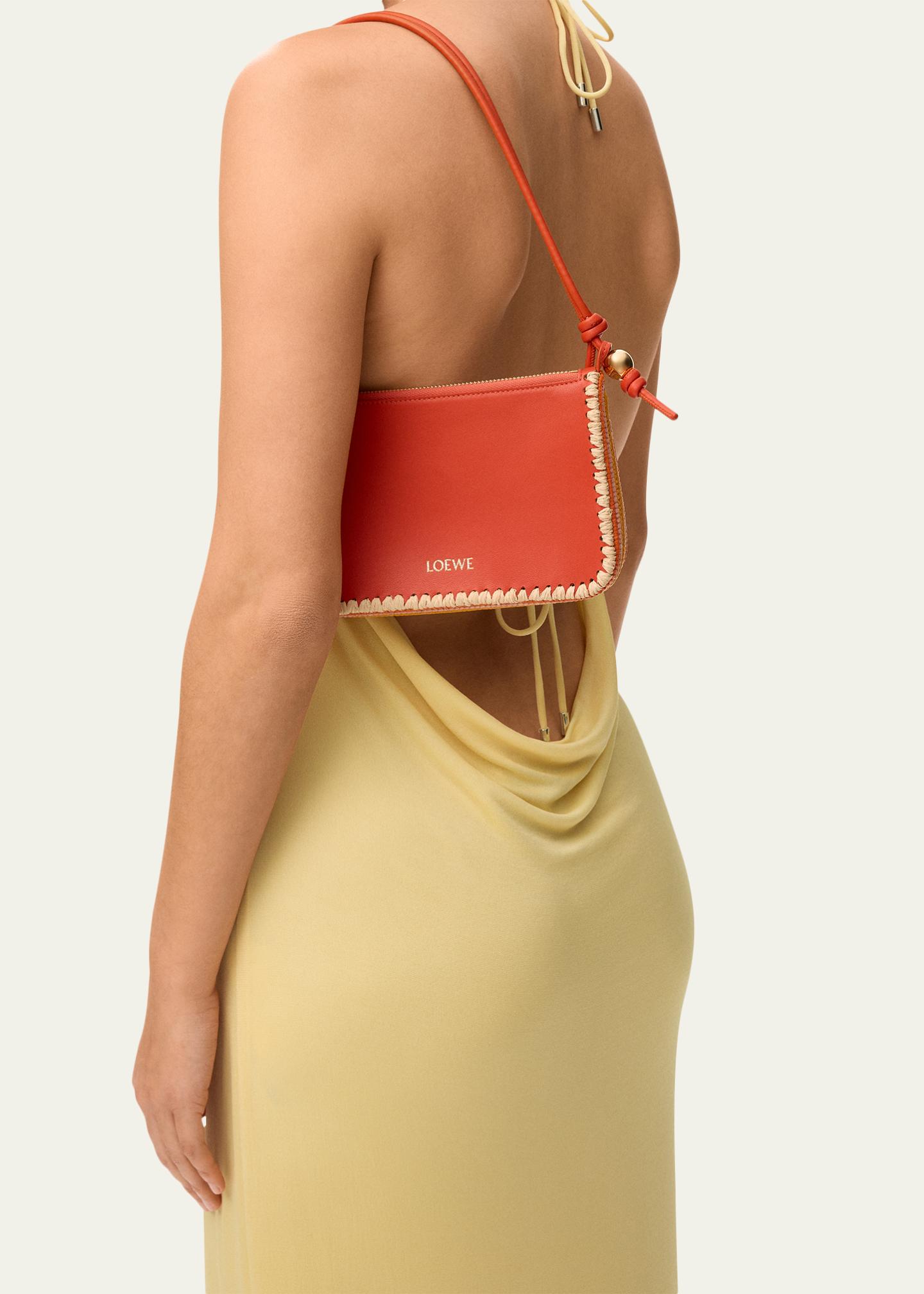 LOEWE x Paula's Ibiza Rio Leather & Striped Raffia Shoulder Bag