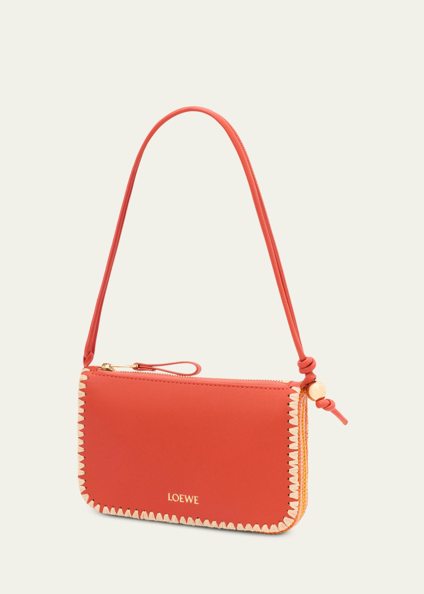 LOEWE x Paula's Ibiza Rio Leather & Striped Raffia Shoulder Bag