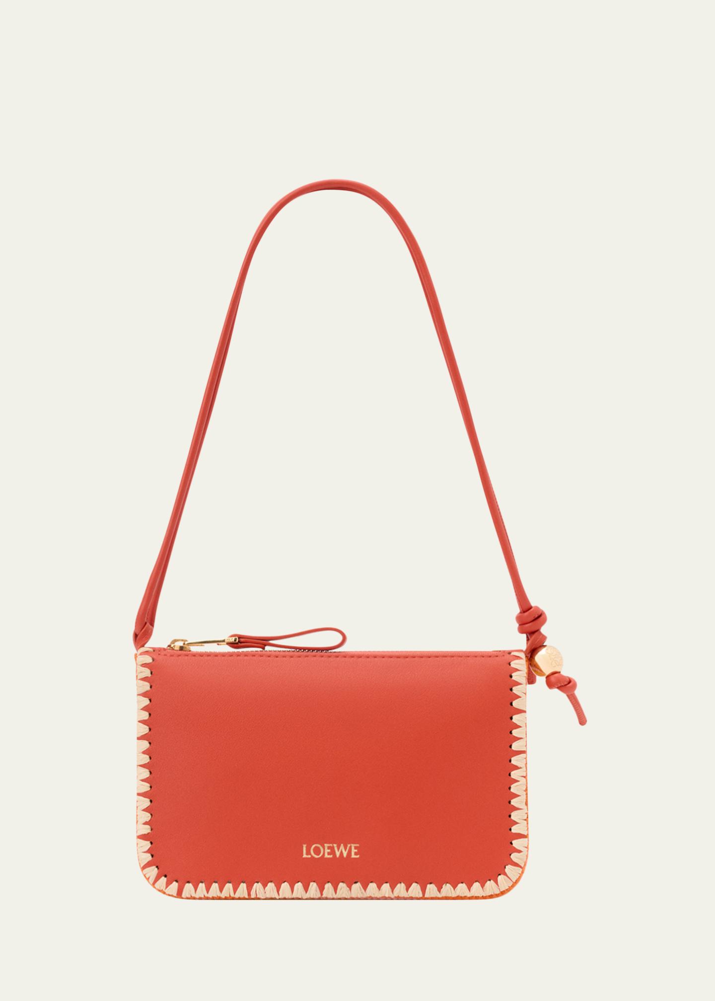 Loewe x Paula's Ibiza Rio Leather & Striped Raffia Shoulder Bag