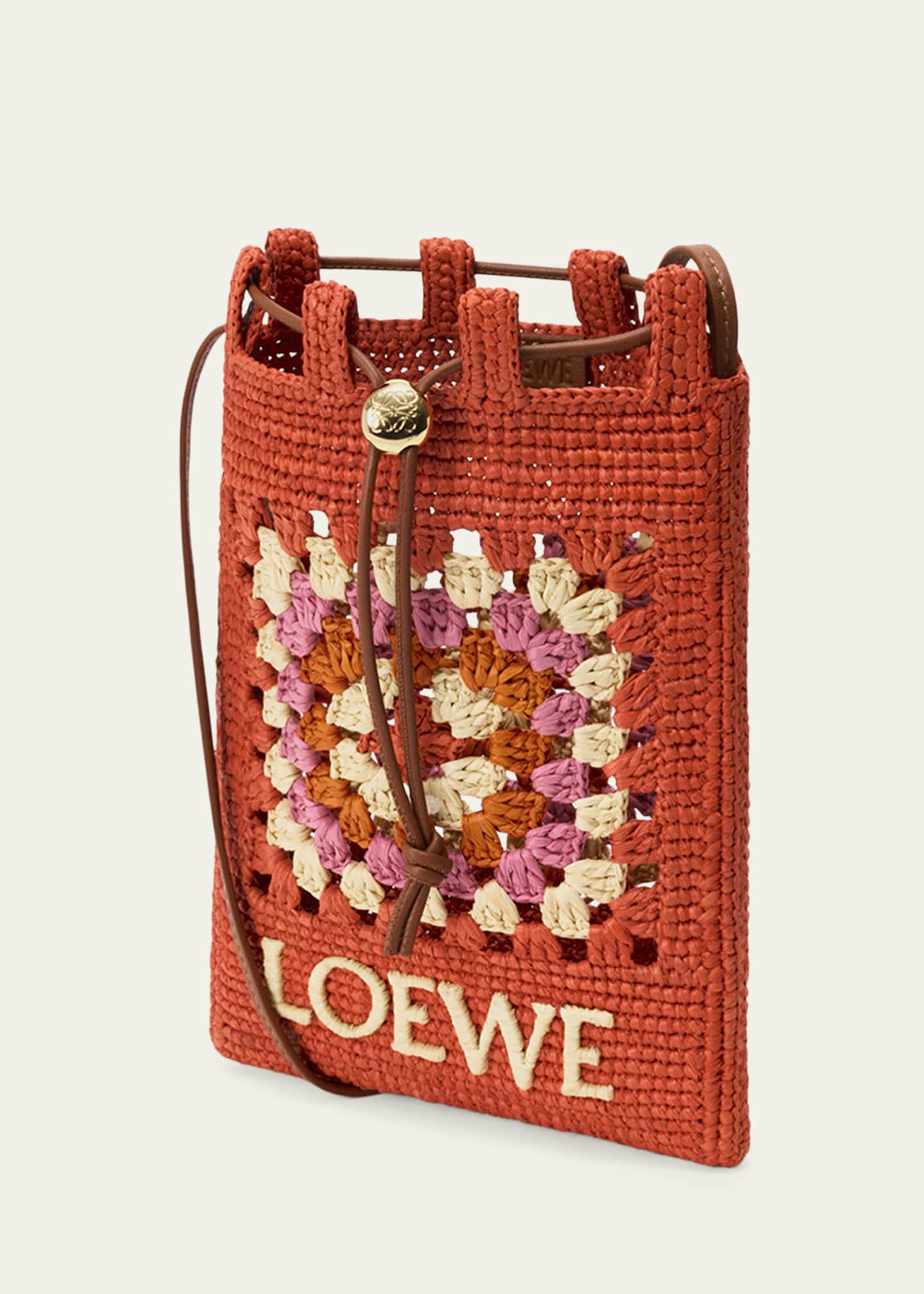 Loewe x Paula's Ibiza Crochet Raffia Pocket Crossbody Bag