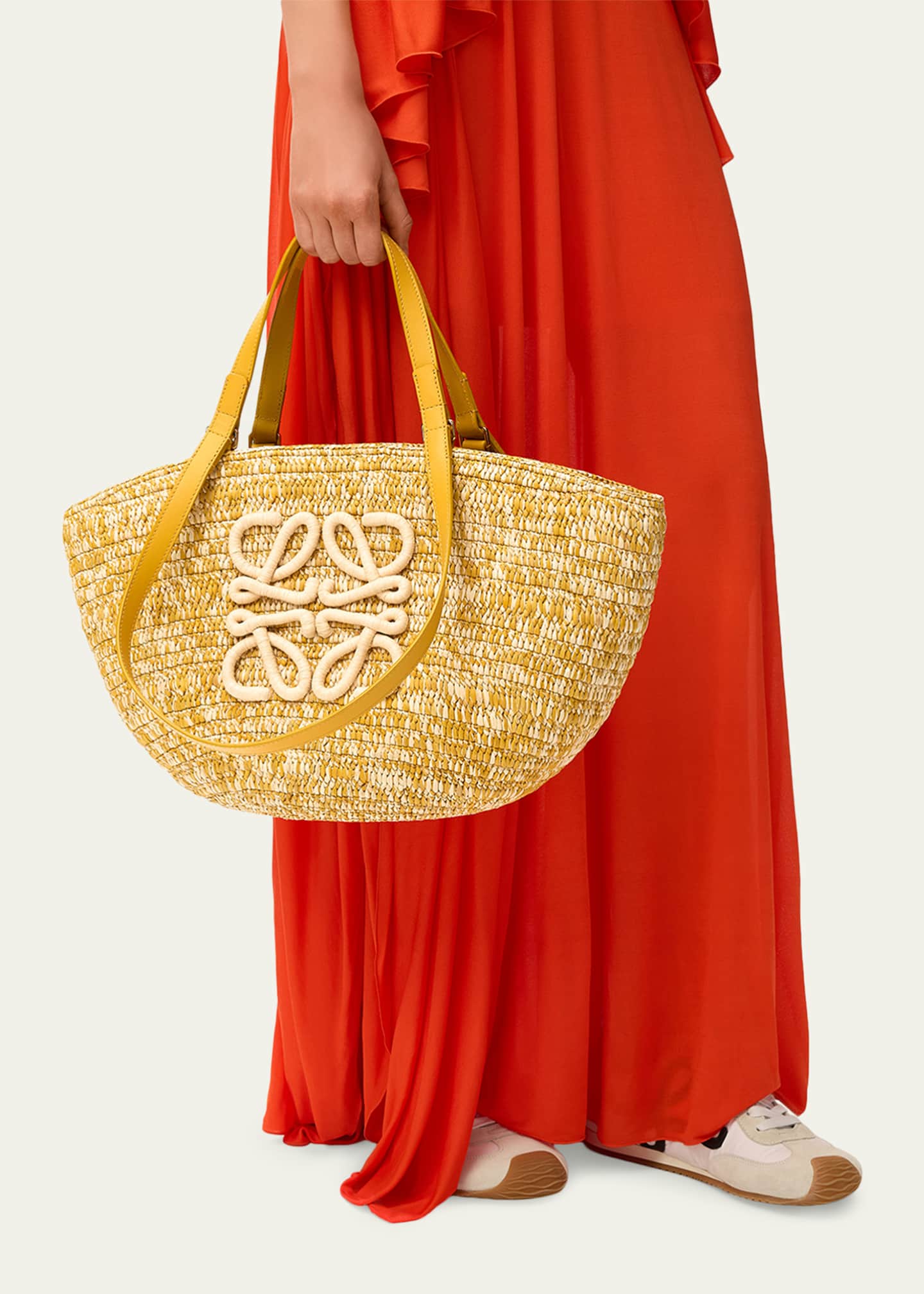 Loewe x Paula's Ibiza Medium Eclipse Basket Bag in Melange Raffia