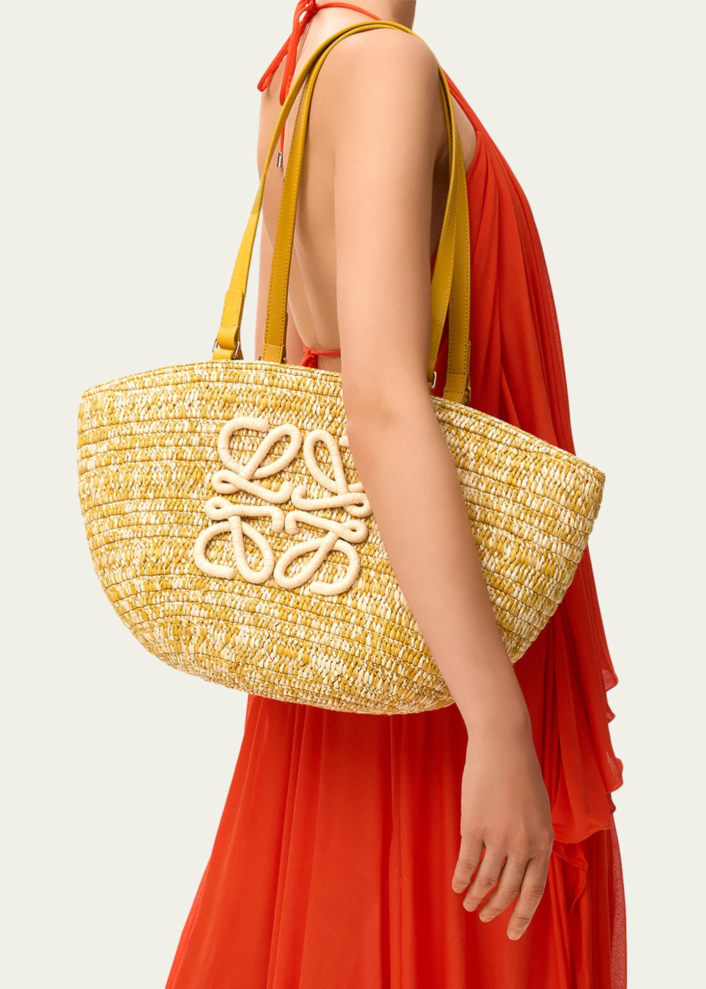 Loewe x Paula's Ibiza Medium Eclipse Basket Bag in Melange Raffia