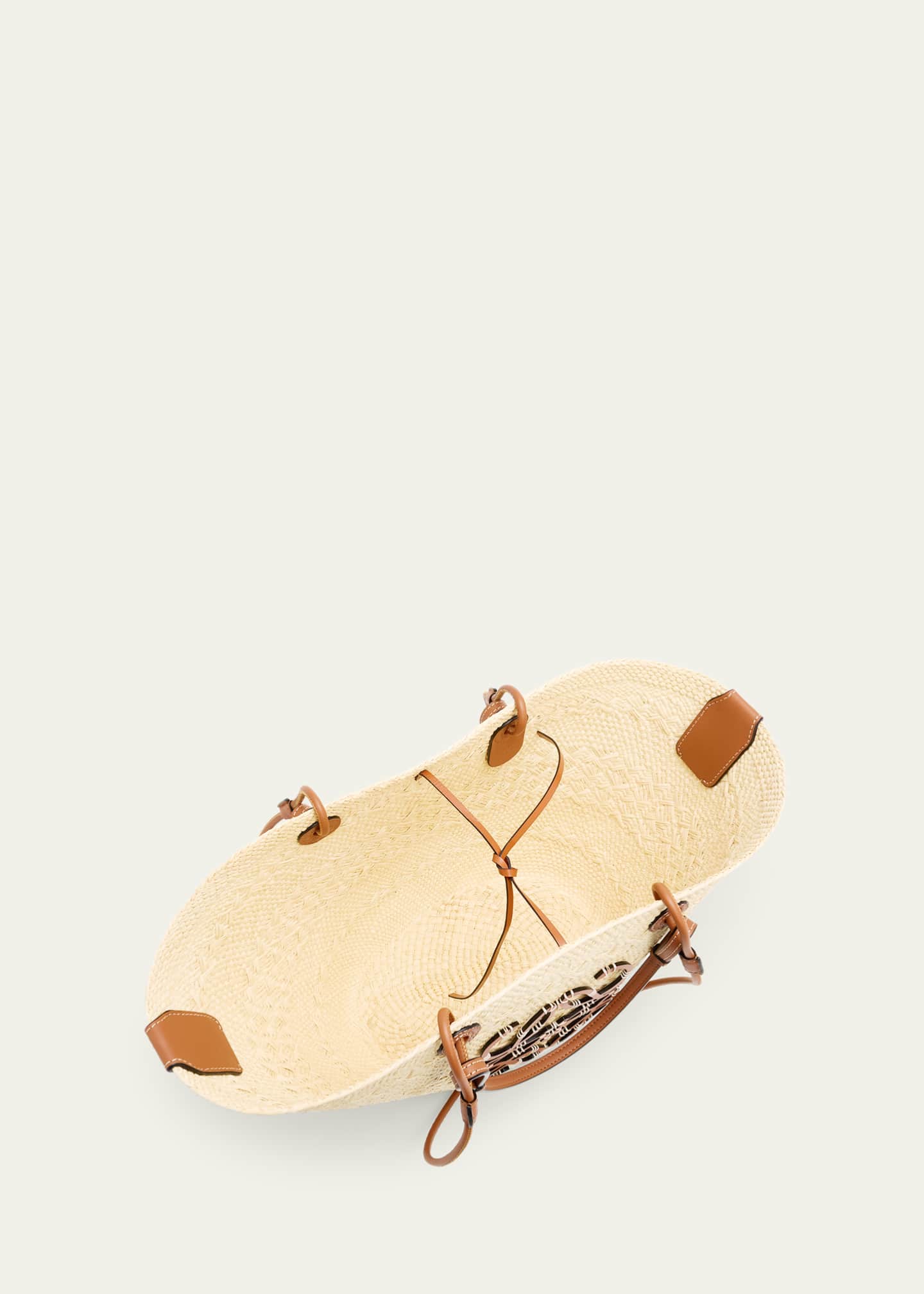 B*e様 LOEWE ストロー かごバッグ ベージュ/オレンジ Loewe Anagram Woven Palm Leaf Basket Tote Bag - Bergdorf Goodman