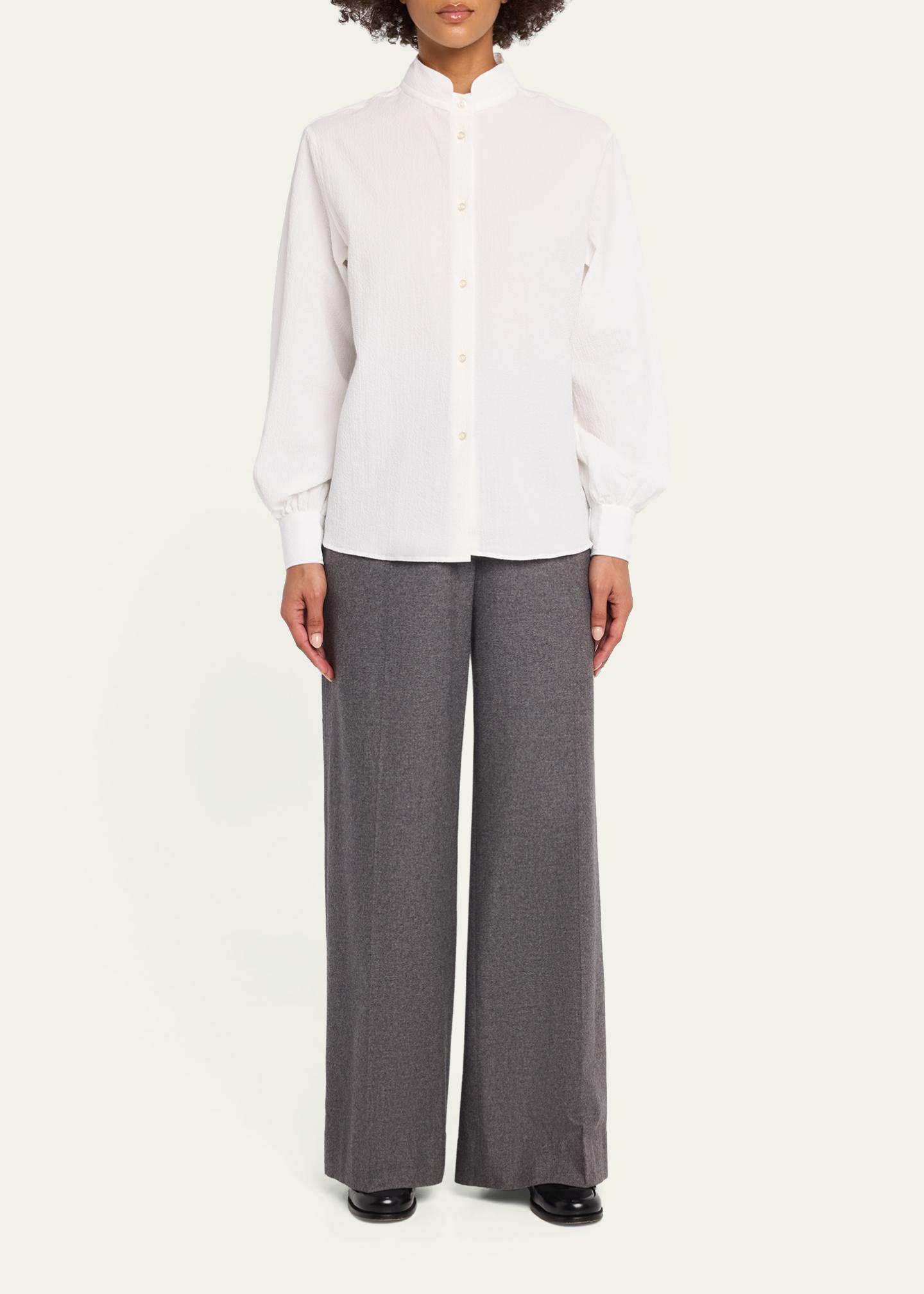 Officine Générale Alison Seersucker Button-Front Shirt - Bergdorf Goodman