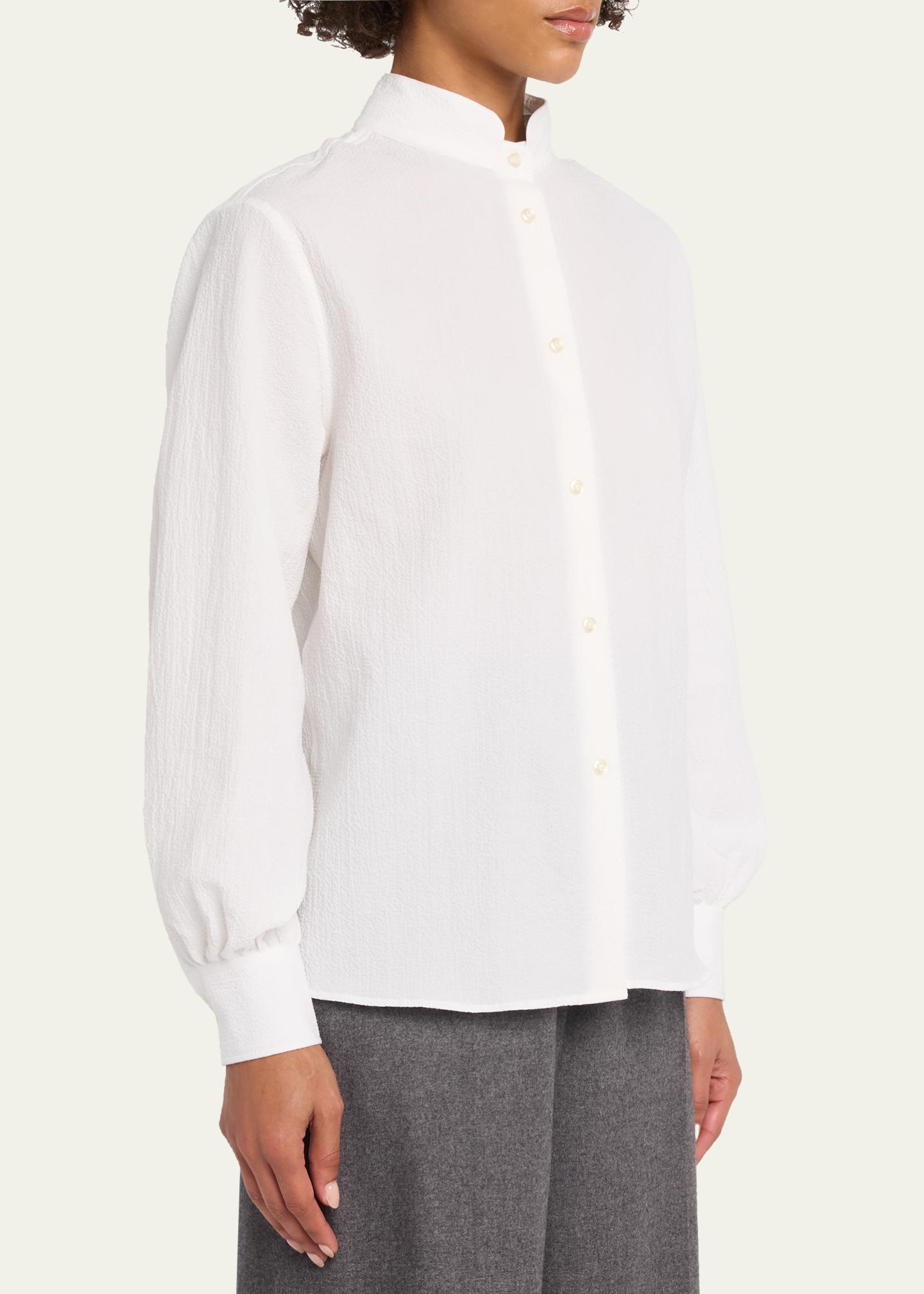 Officine Générale Alison Seersucker Button-Front Shirt - Bergdorf Goodman