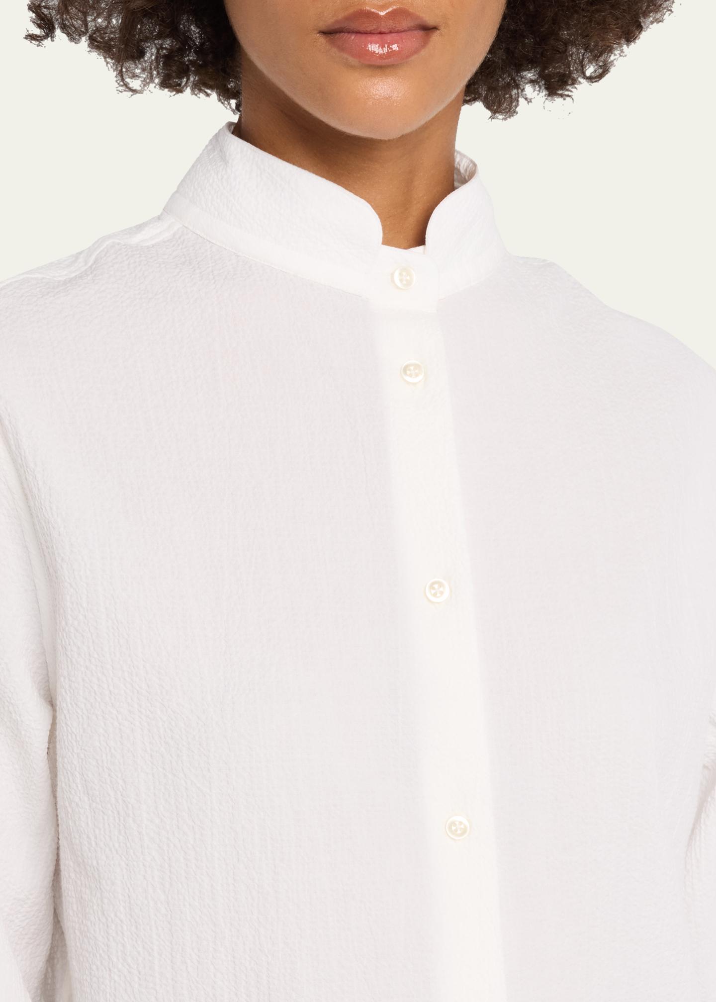 Officine Générale Alison Seersucker Button-Front Shirt - Bergdorf Goodman