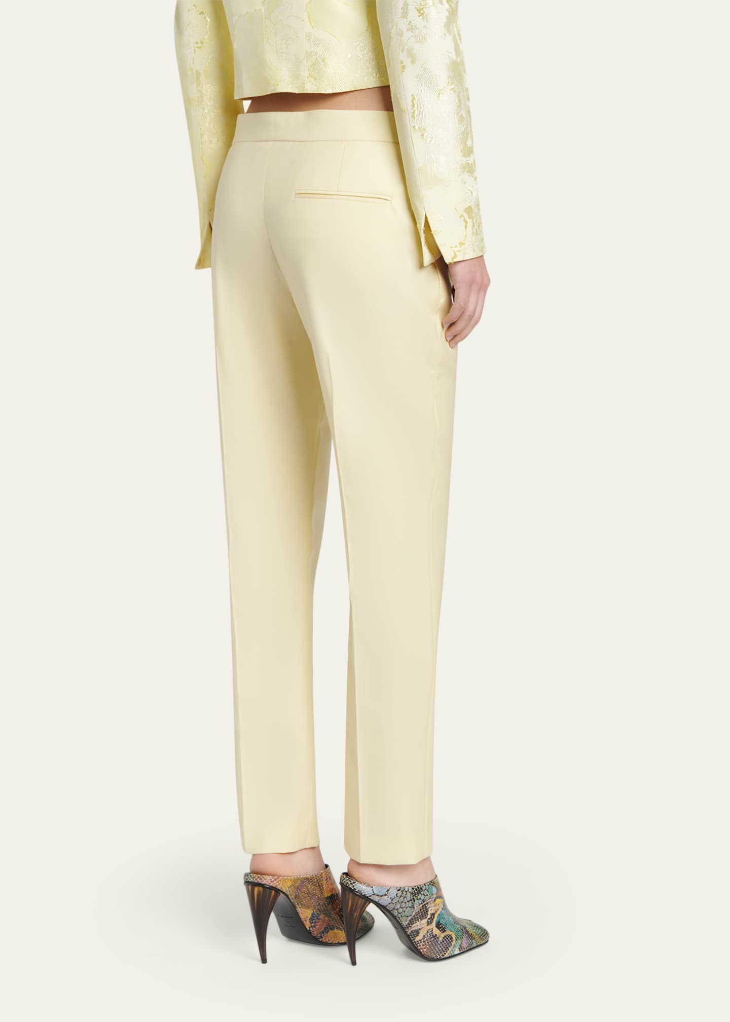 gold cigarette pants McQueen Low-Rise Cigarette Trousers
