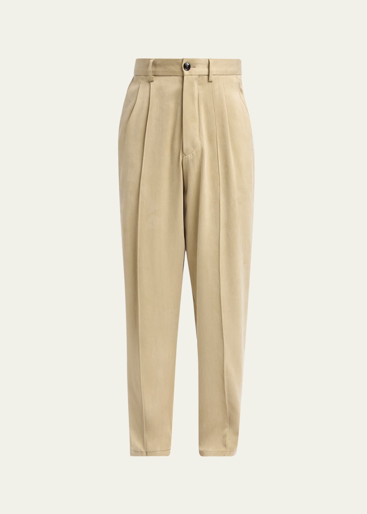 Giorgio Armani Men's Cotton and Lyocell Straight-Leg Pleated