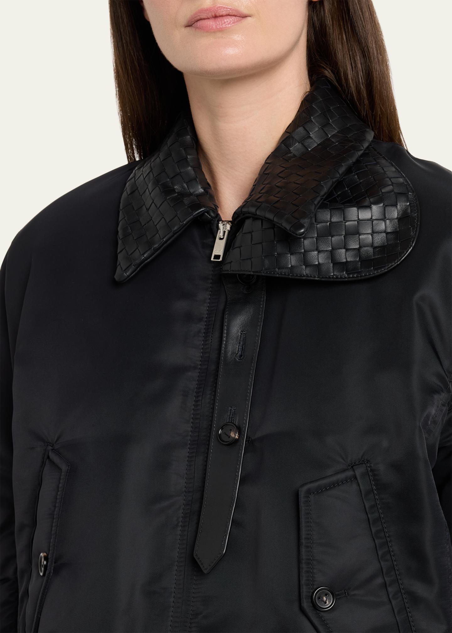 Bottega Veneta Intrecciato Collar Blouson Bomber Jacket - Bergdorf