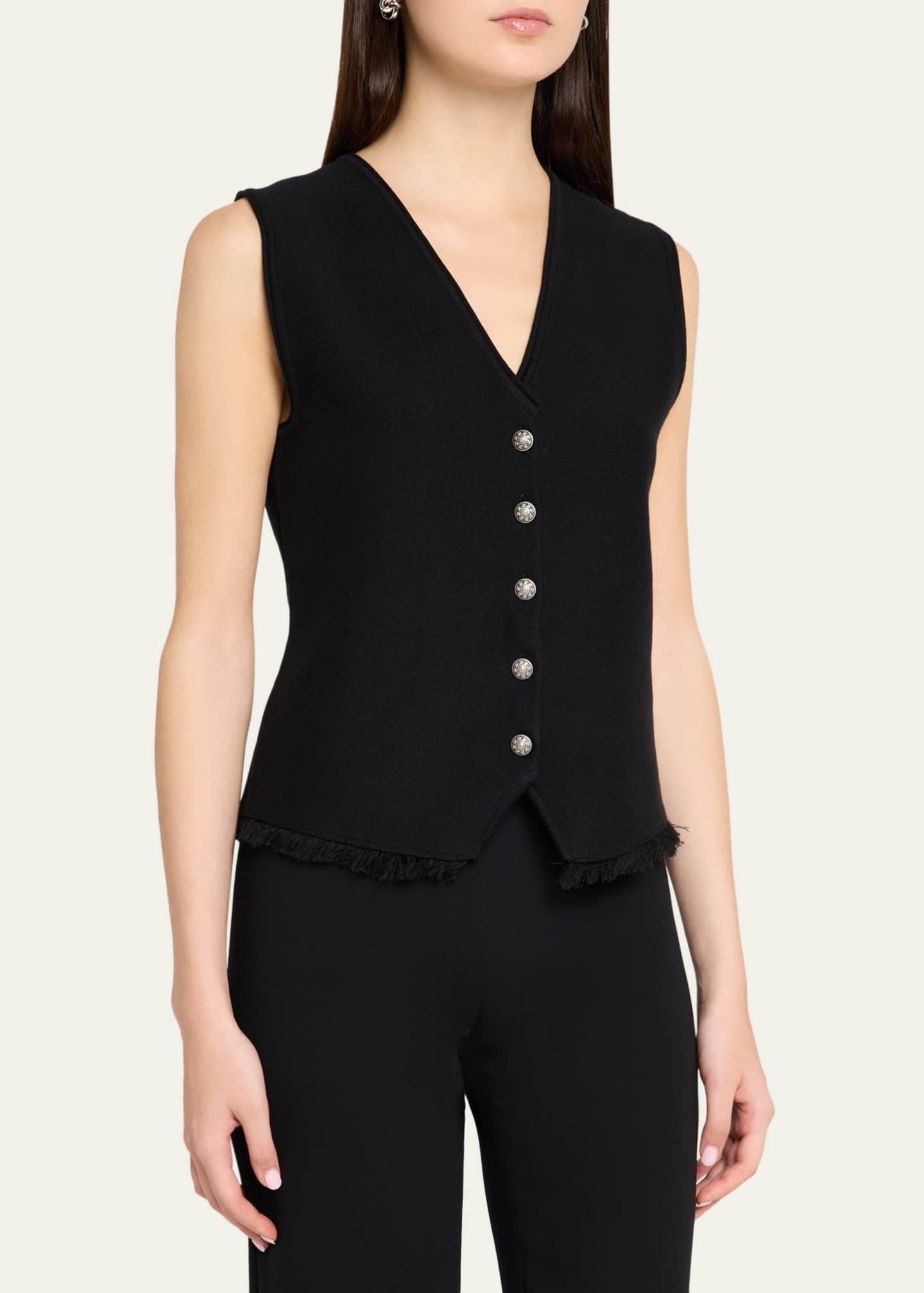 Kobi Halperin Anya Fringe-Hem Knit Vest - Bergdorf Goodman