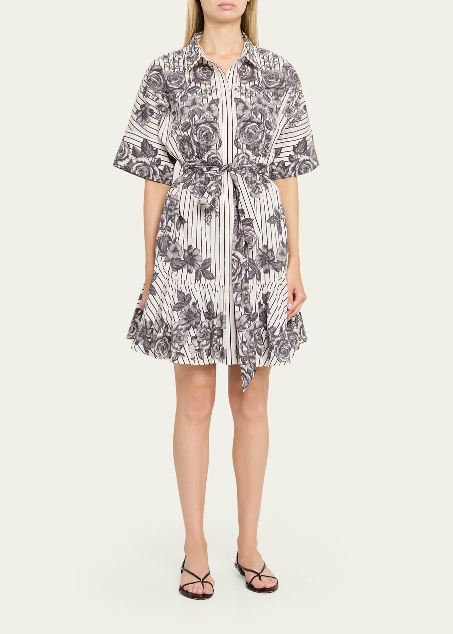 Kobi Halperin Hayden Belted Mini Dress, White/Black, Women's, Sml