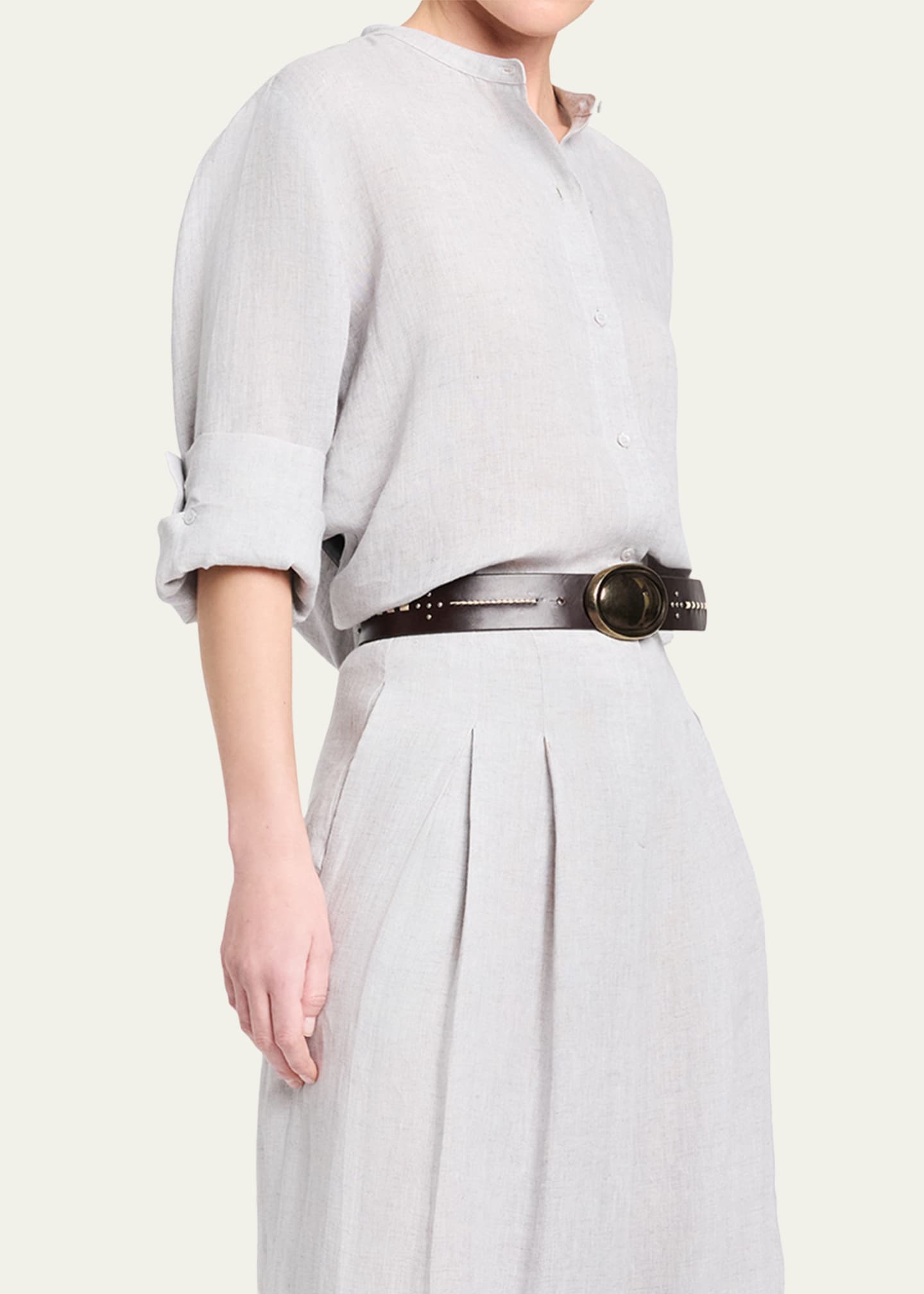 cut collar off dress shirt TWP Stand Collar Cut Off Shirt