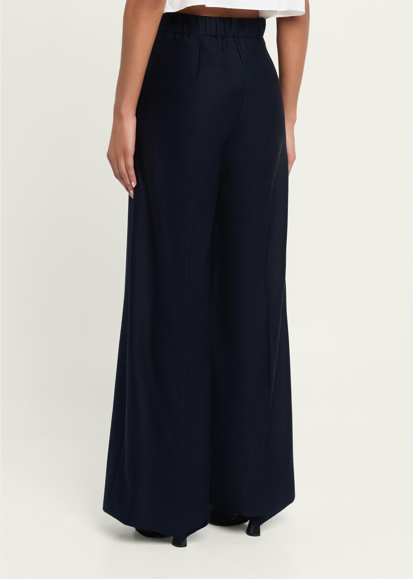 再値下げ！Y-3 パンツ M TRVL PIQUE WIDE LEG PANTS Max Mara High-Rise Wool Pique Jersey Wide-Leg Pants - Bergdorf Goodman