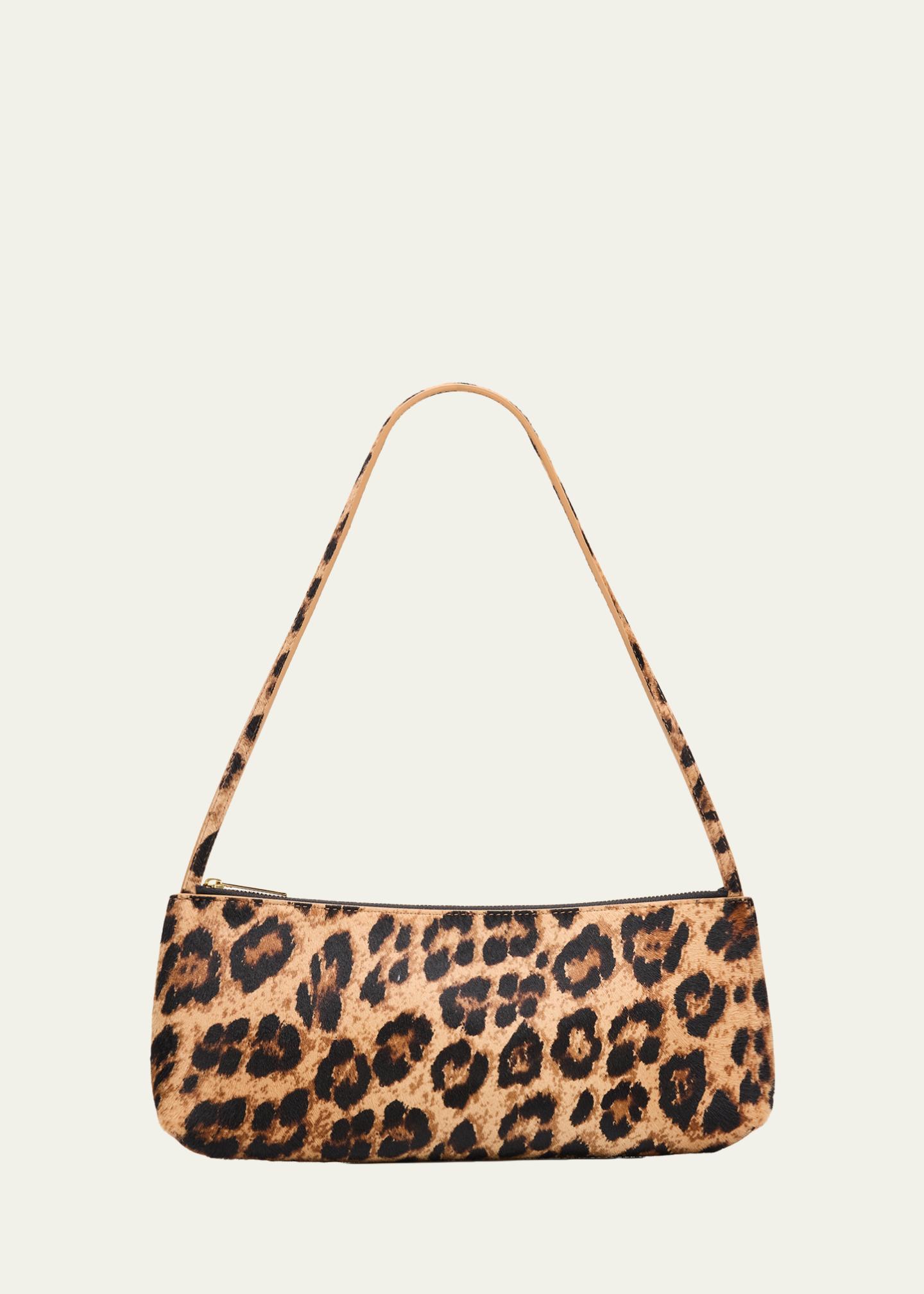 Mansur Gavriel Gaia Leopard Calf Hair Baguette Shoulder Bag