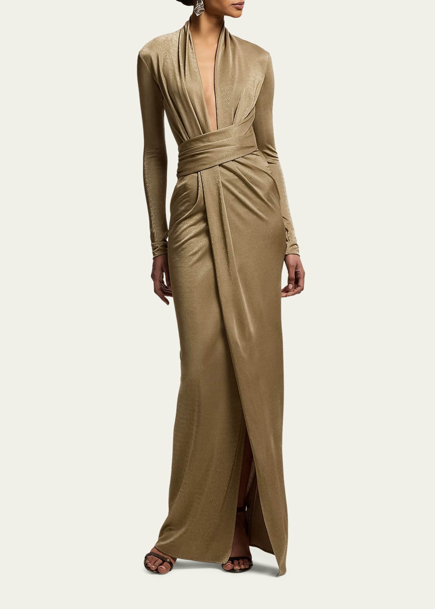 long sleeve ralph lauren evening dresses Polo Ralph Lauren `kristian` long sleeve evening dress|290759536002