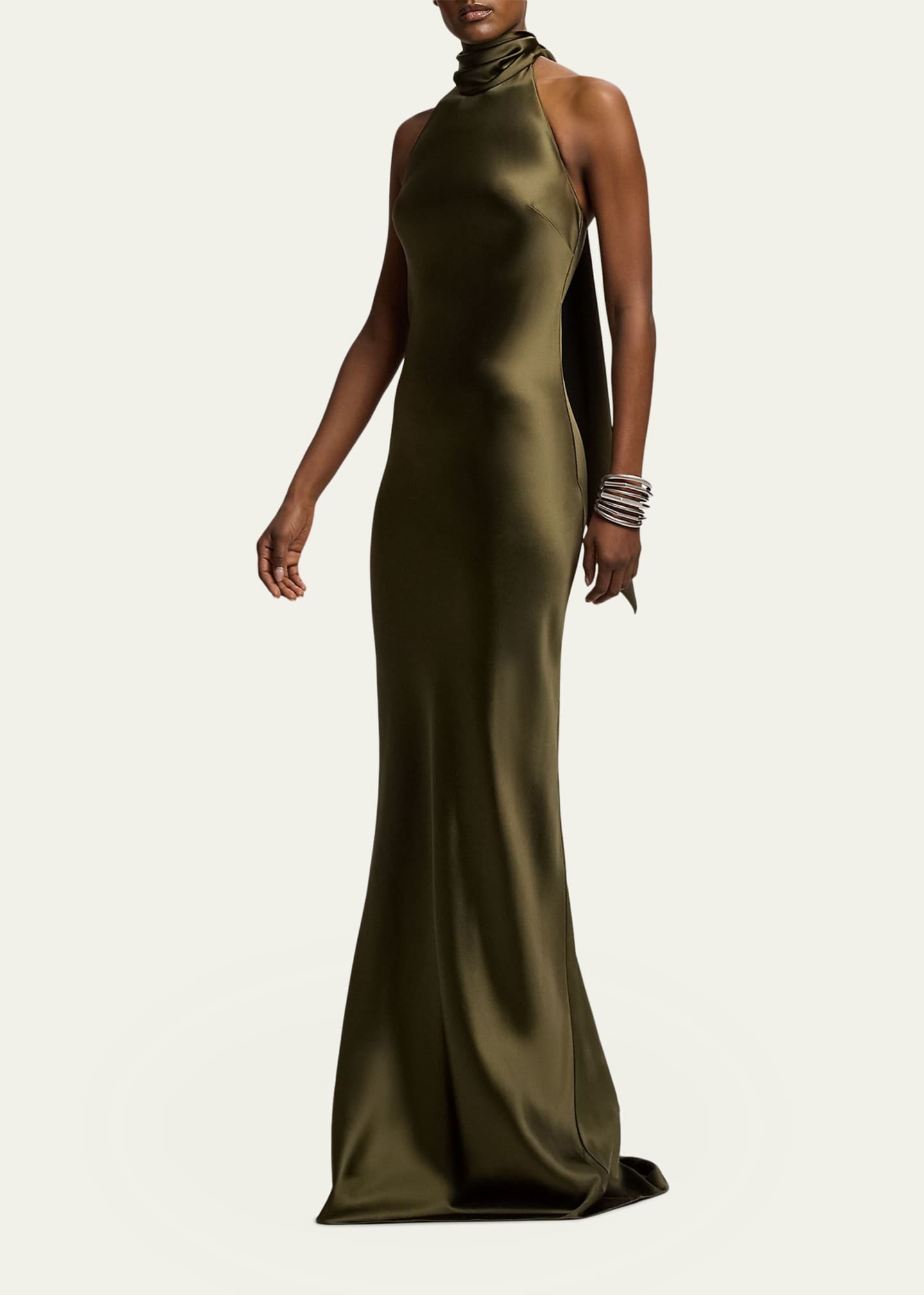 polo ralph lauren evening dresses Ralph Lauren Collection Chilton Stretch Satin Halter Evening Dress