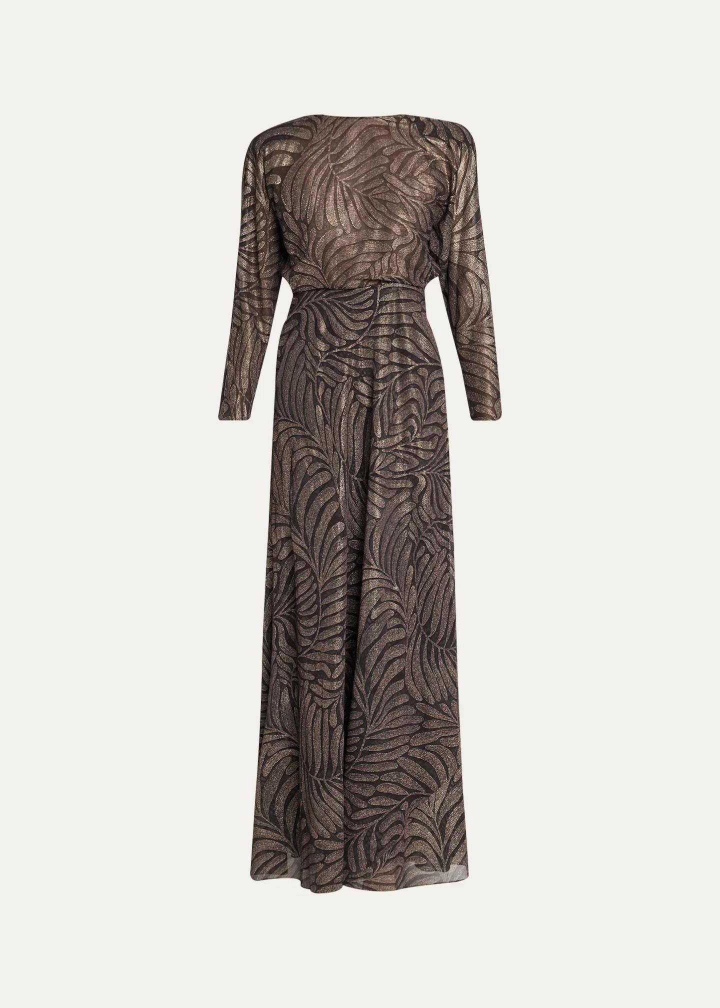 Ralph Lauren Collection Shannen Foiled Chiffon Evening Dress