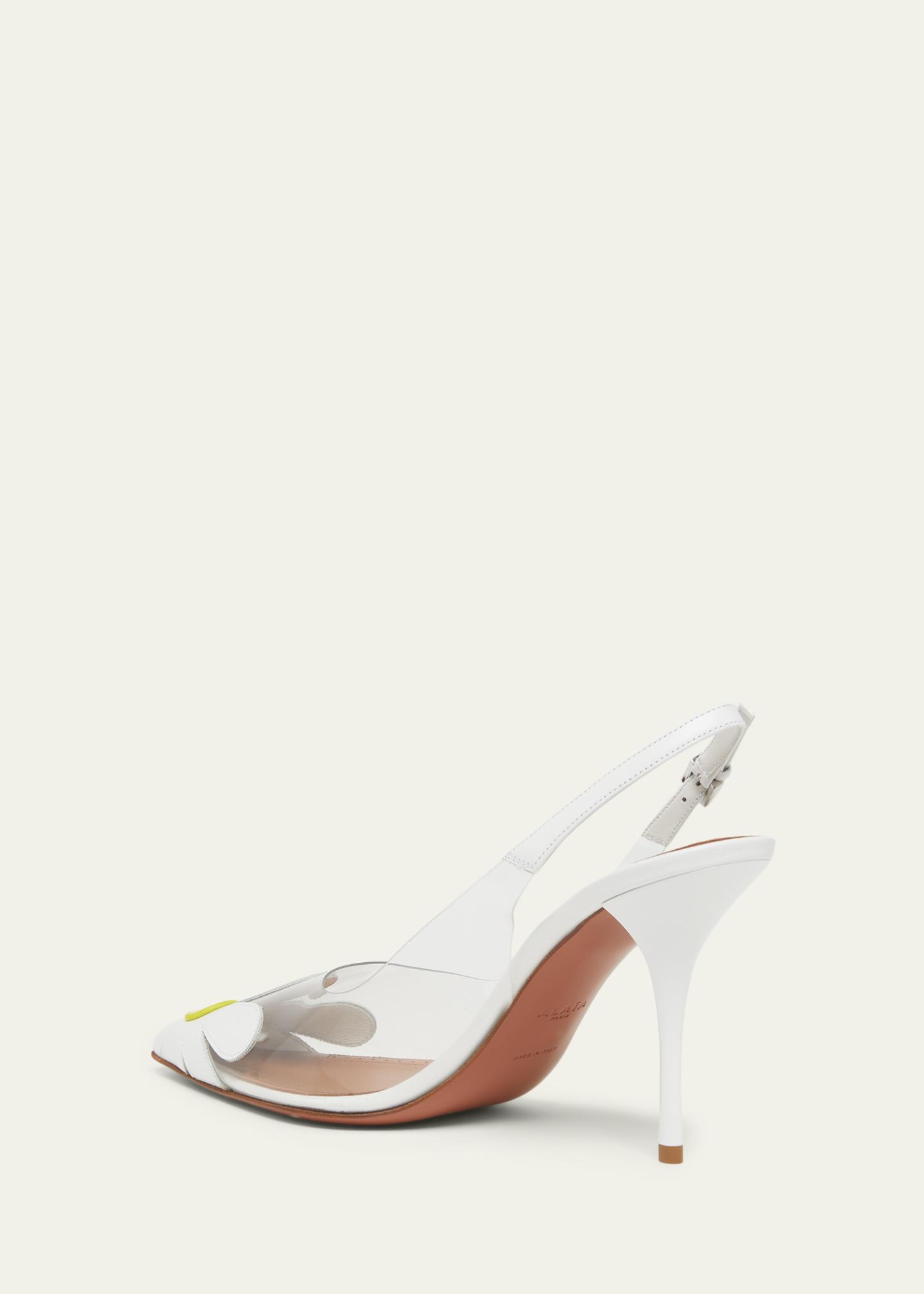 ALAÏA 90mm Bloom Transparent Slingback Pumps - Bergdorf Goodman