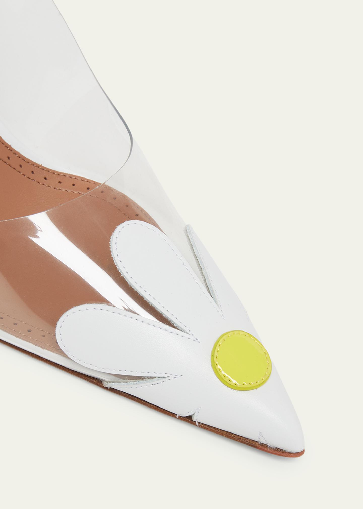 ALAÏA 90mm Bloom Transparent Slingback Pumps - Bergdorf Goodman