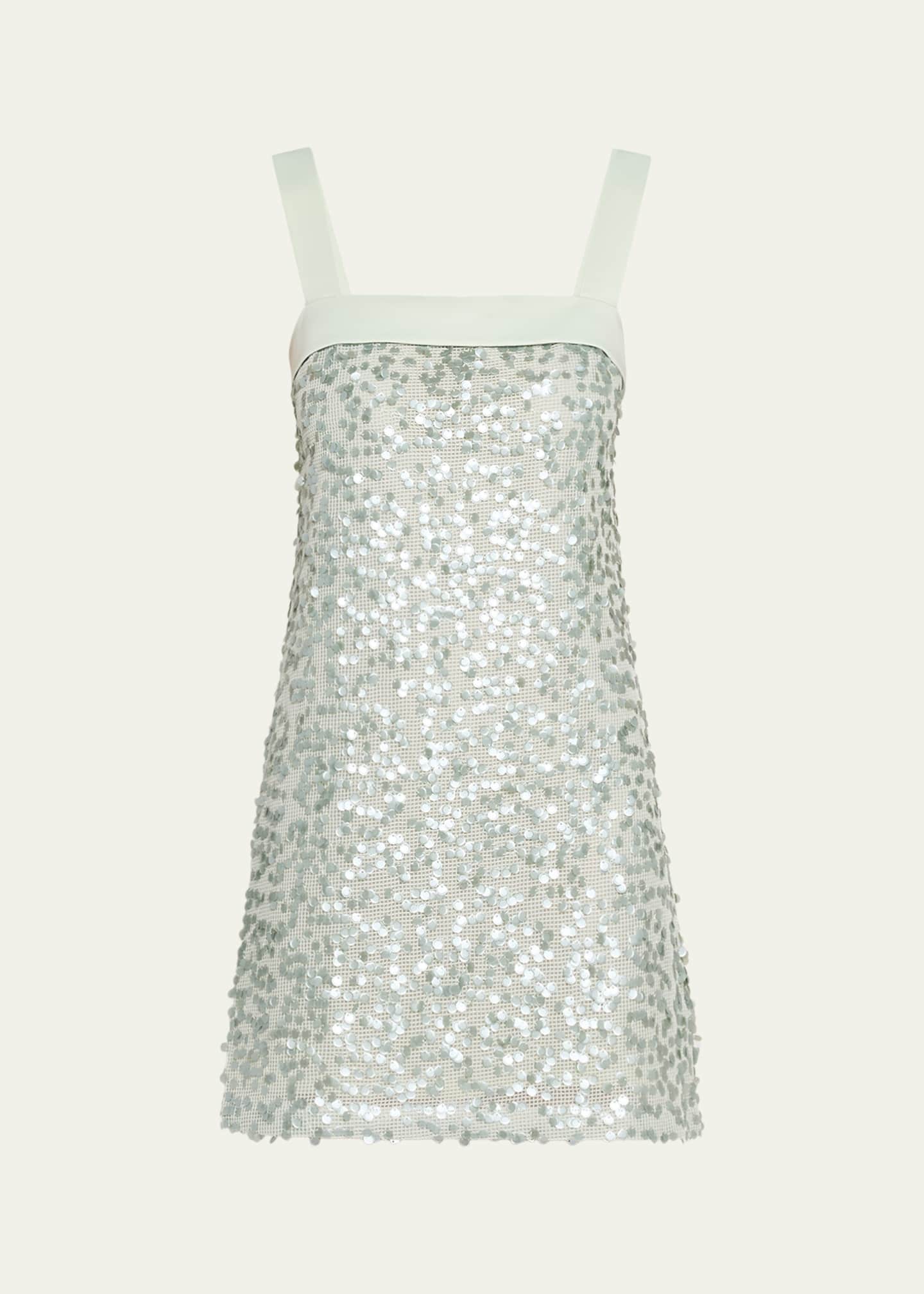 simkhai white sequin dress Simkhai Kenny Short-Sleeve Bubble Dress, Ivory, Women's, L, Cocktail & Party Wedding Guest Dresses Short-Sleeve Dresses