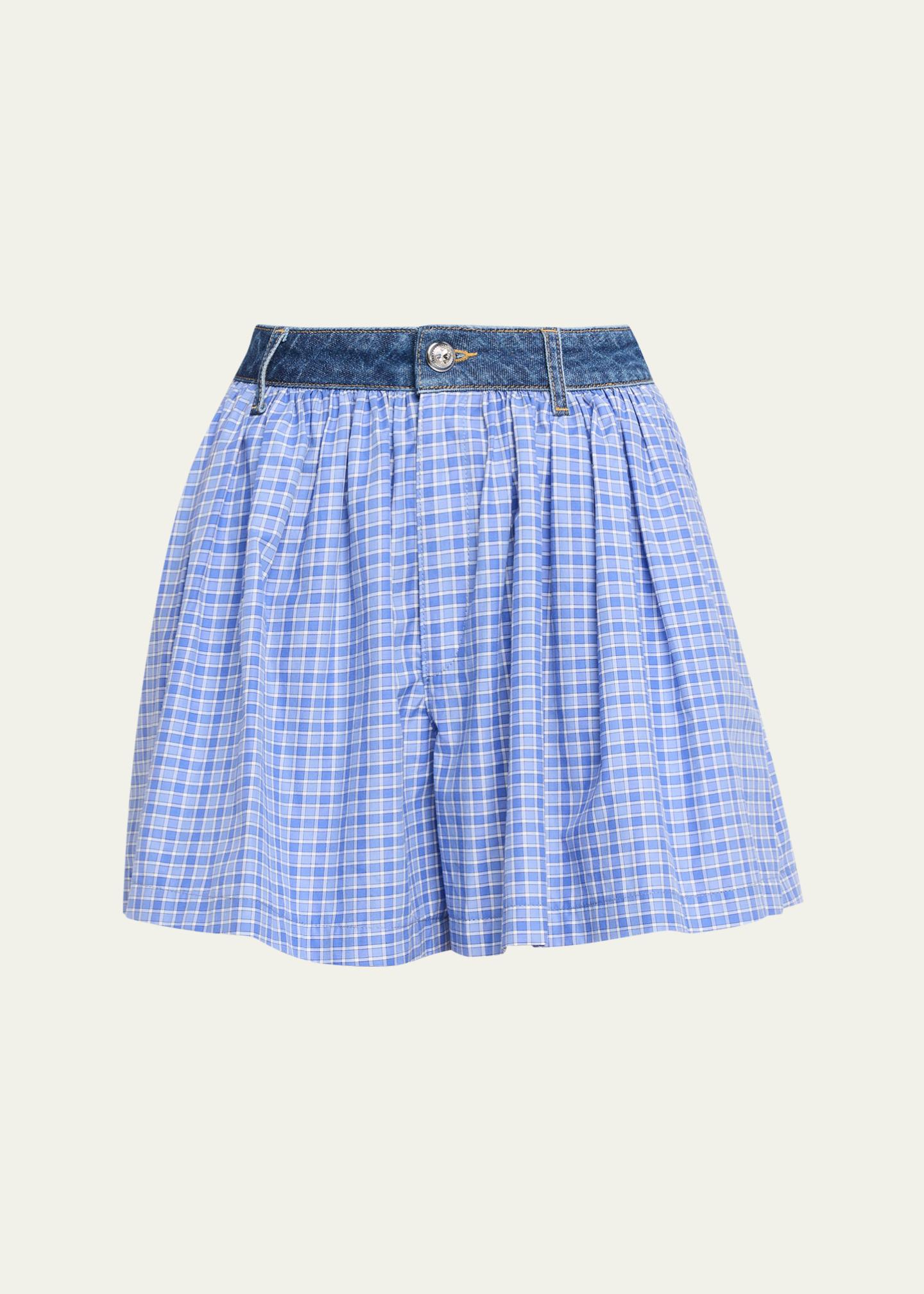 Cinq a Sept Madalyn Wide-Leg Gingham Shorts - Bergdorf Goodman