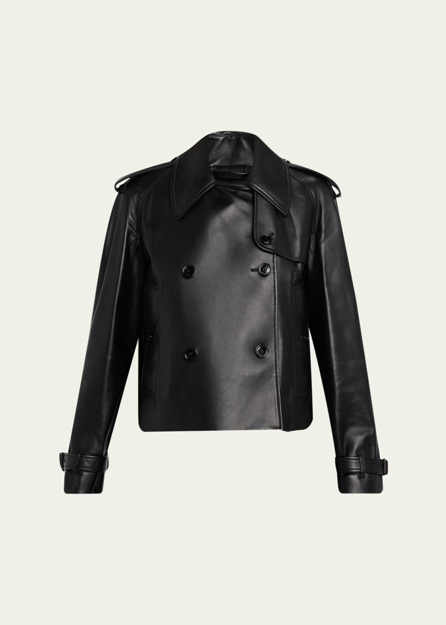 Burberry Cropped Leather Mayfair Trench Jacket - Bergdorf Goodman