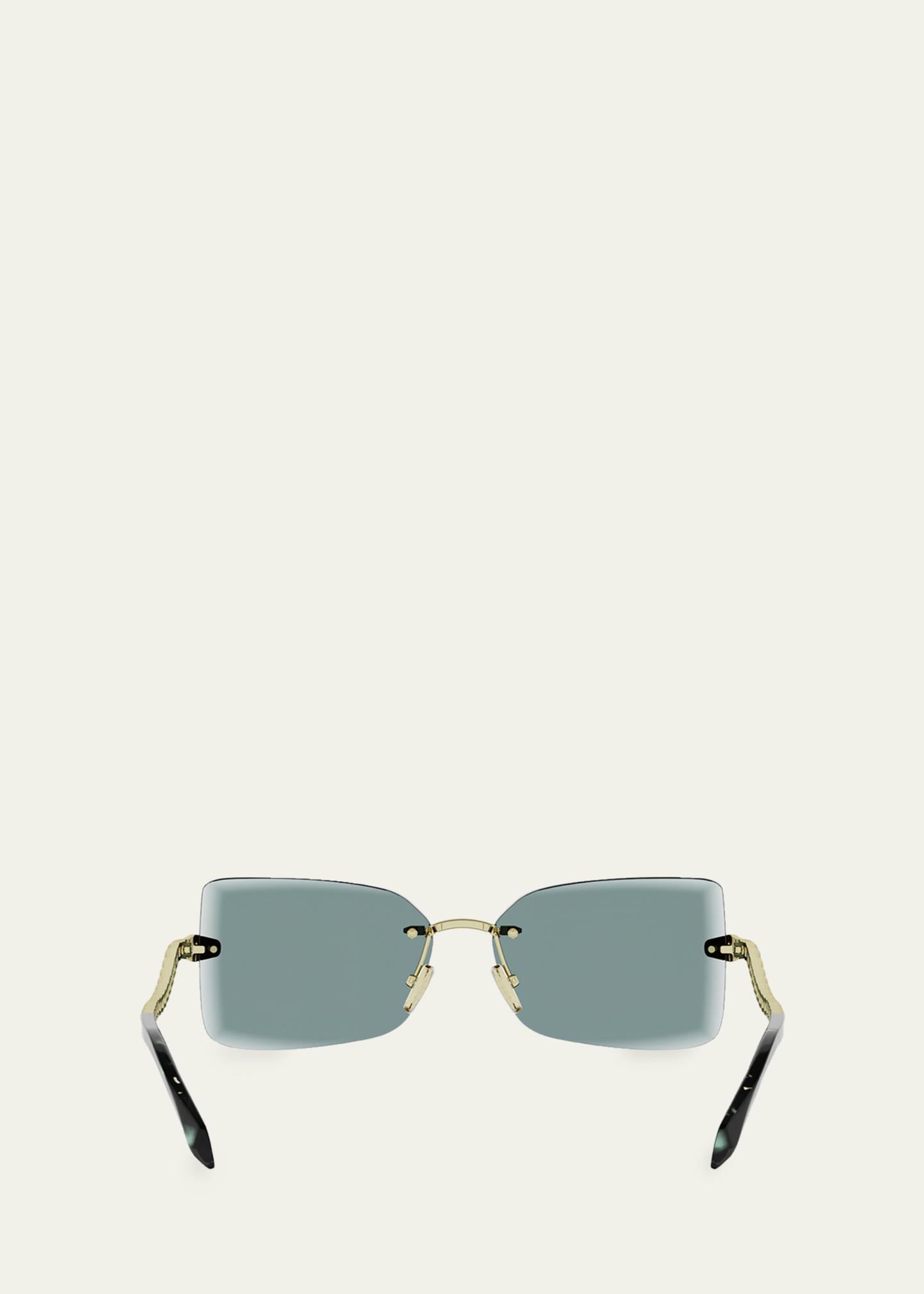BVLGARI Serpenti 51mm Metal Rectangular Sunglasses - Bergdorf Goodman
