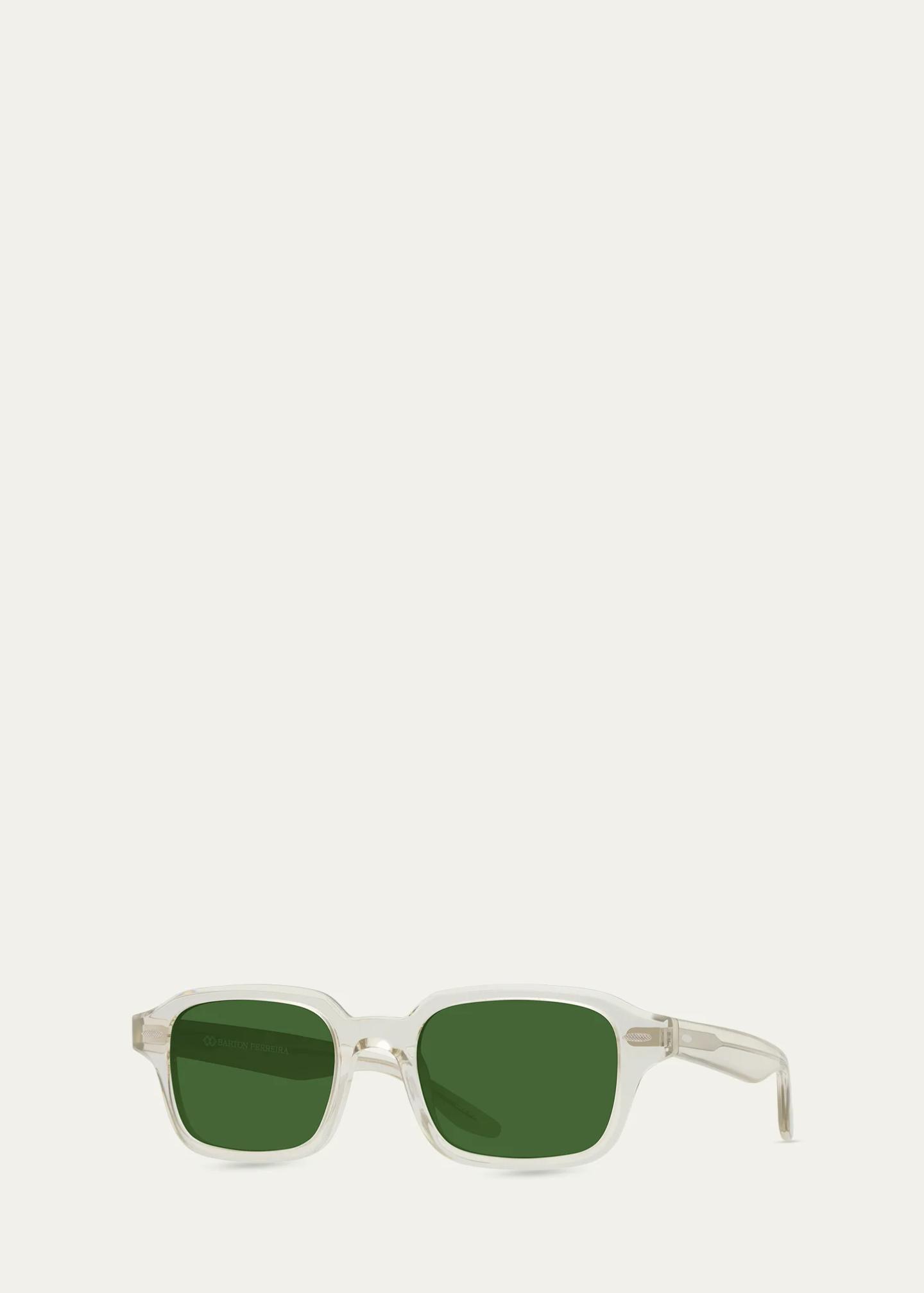 Barton Perreira Men's Transparent-Acetate Rectangle Sunglasses