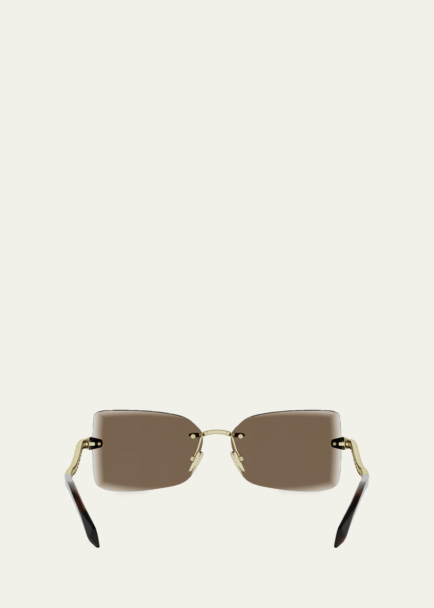 BVLGARI Serpenti 62mm Metal Rectangular Sunglasses - Bergdorf Goodman
