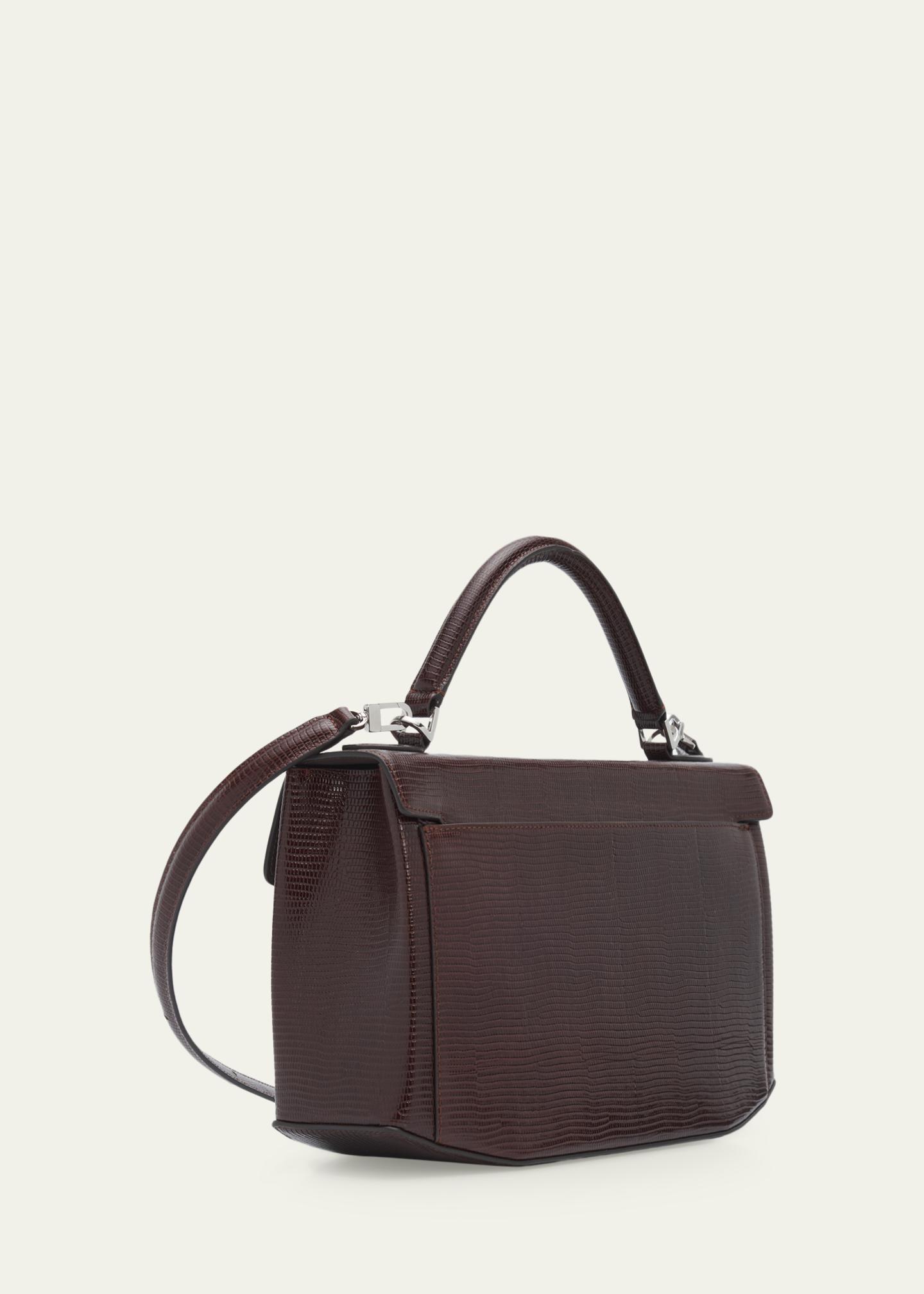 Toteme Clip Lizard-Embossed Top-Handle Bag - Bergdorf Goodman